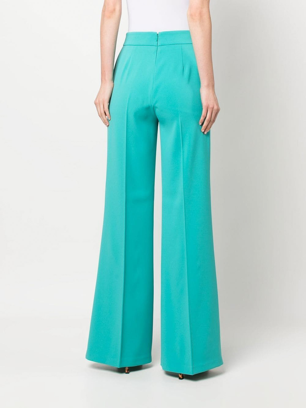 Shop Pinko Sbozzare High-waist Flared Trousers In Green