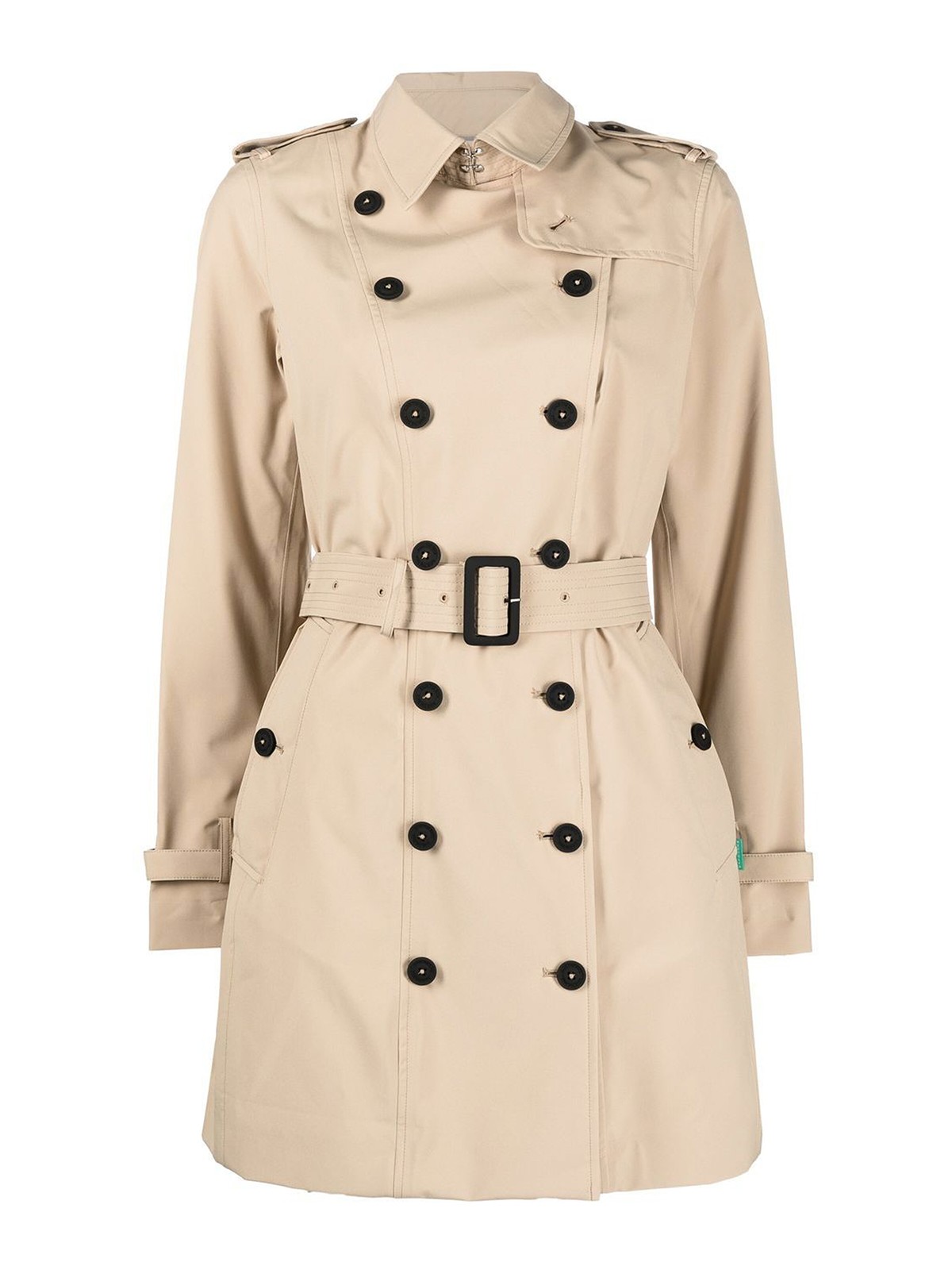 Save The Duck Belted Trench Coat In Beige