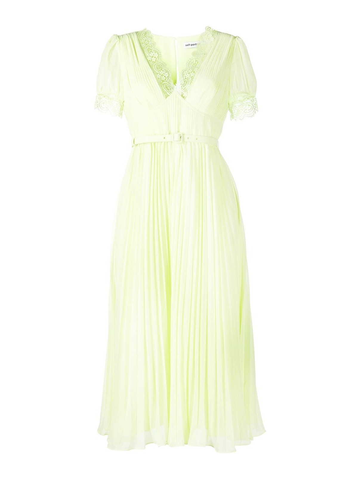 Self Portrait Floral-lace detail midi dress - Green|RS23075MGGRN Self Portrait Floral-lace detail midi dress - Green|RS23075MGGRN