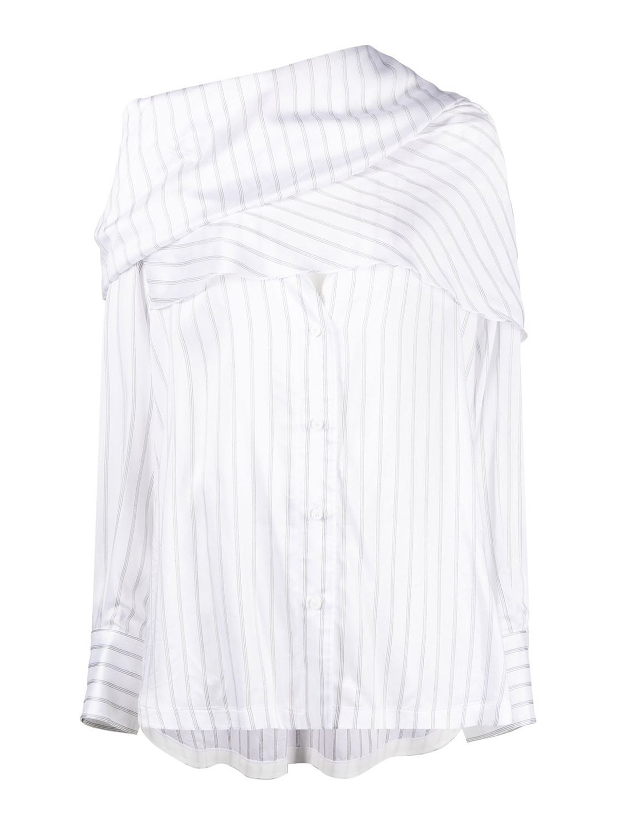Tシャツ・カットソー THE ATTICO SS23 BONNIE SHIRT (231WCH08_V054020) Blue 'Bonnie' oversize satin shirt The Attico - shirt two