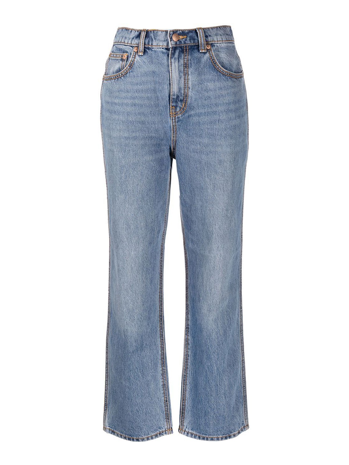 Shop Tory Burch High Rise Straight Jeans In Light Wash
