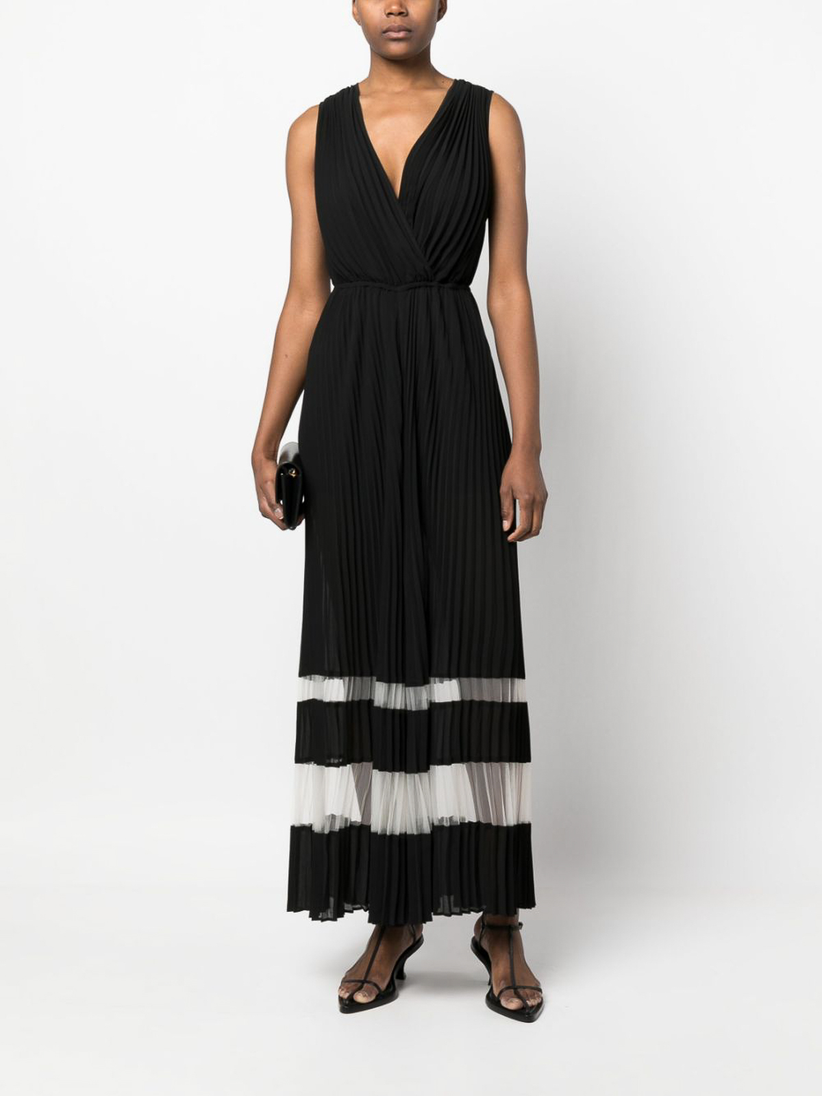 Twinset Pleated belt Maxi dress - Black - Women|231TT202105644
