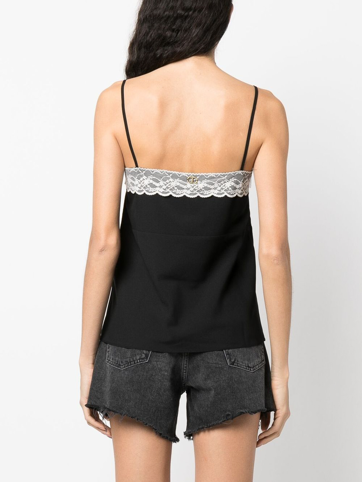 Black Lace Silk Camisole By Twin-Set