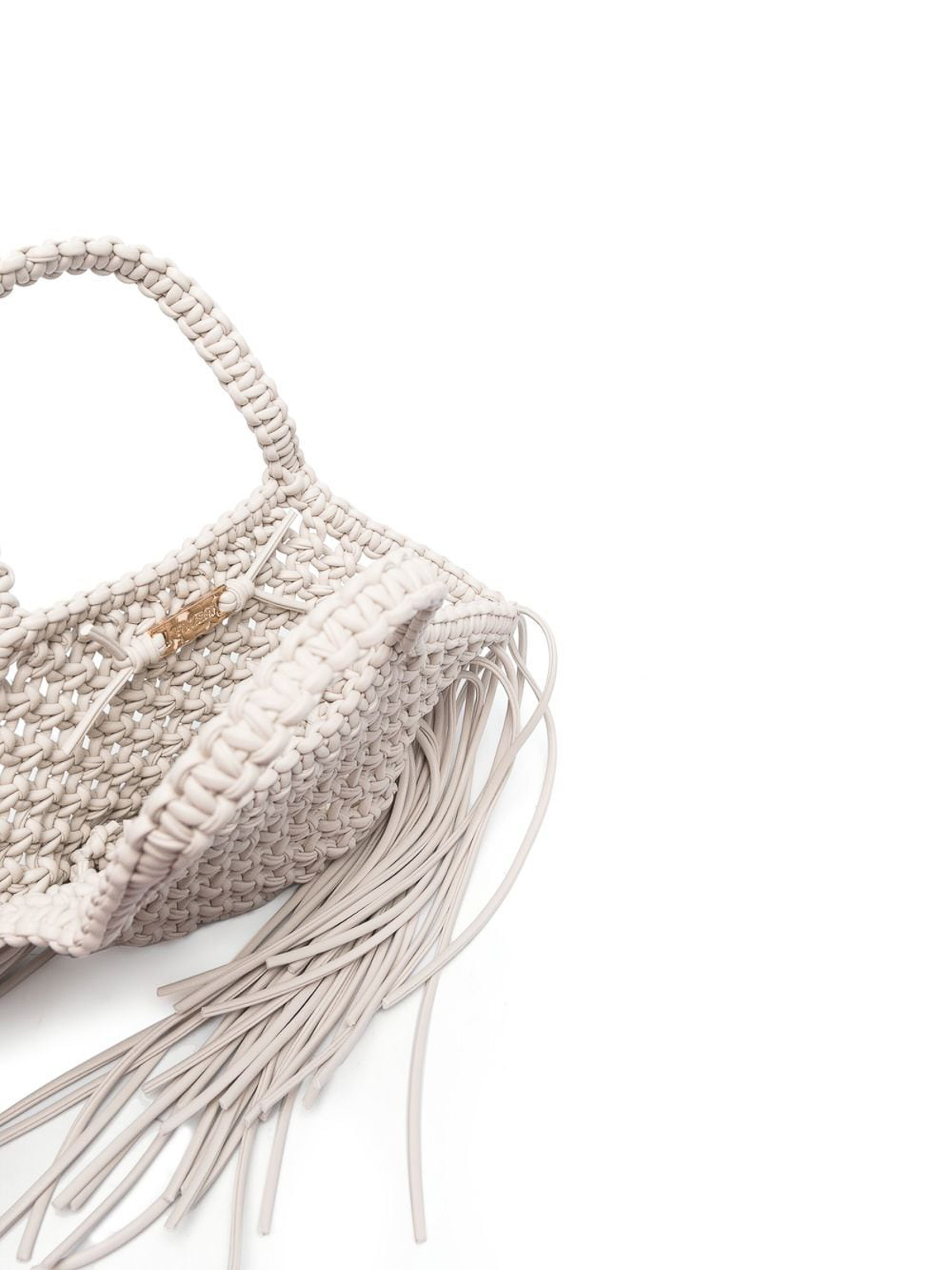 Yuzefi Woven basket leather hand bag - White - Women Yuzefi Woven basket leather hand bag - White - Women