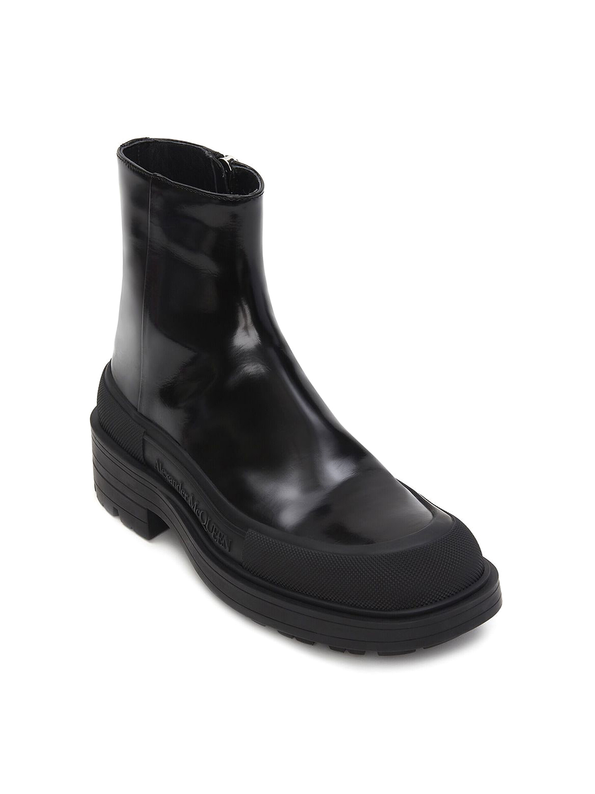 Shop Alexander Mcqueen Leather Ankle  Boots In Black