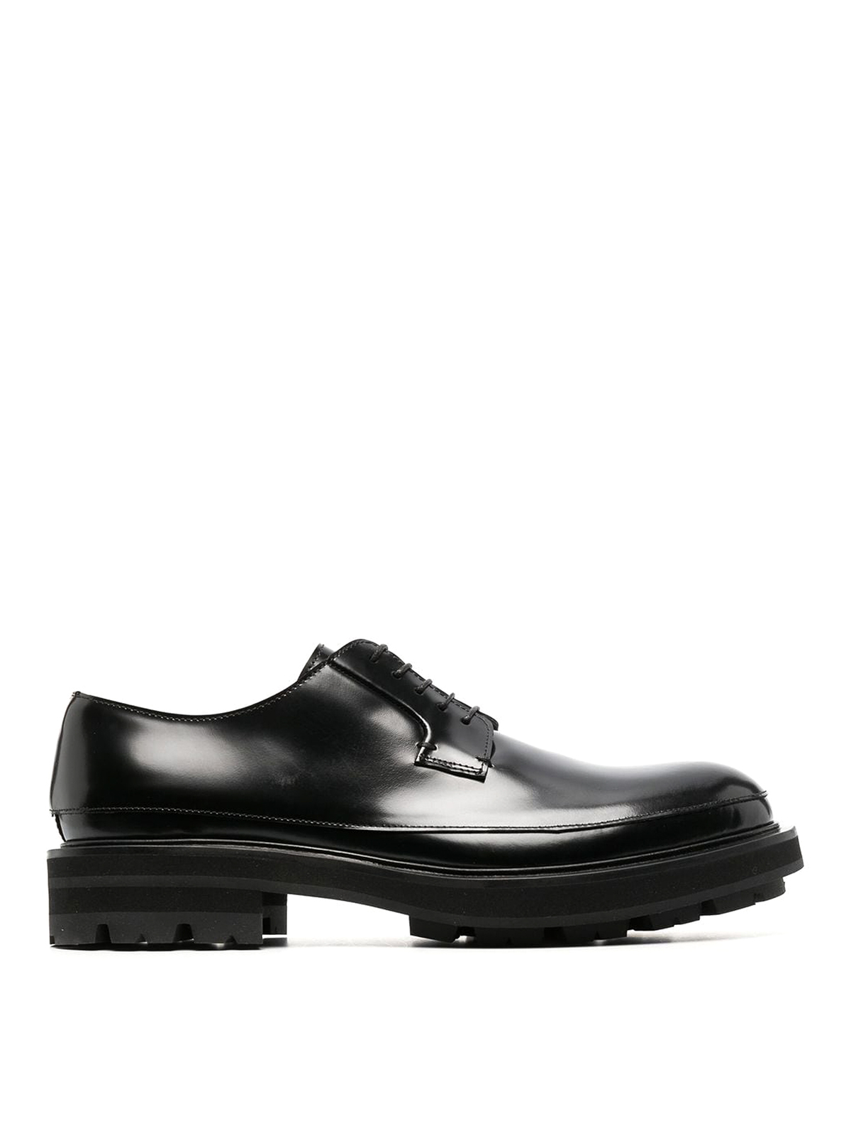 Alexander Mcqueen Chunky Lace-up Leather Shoes In Black