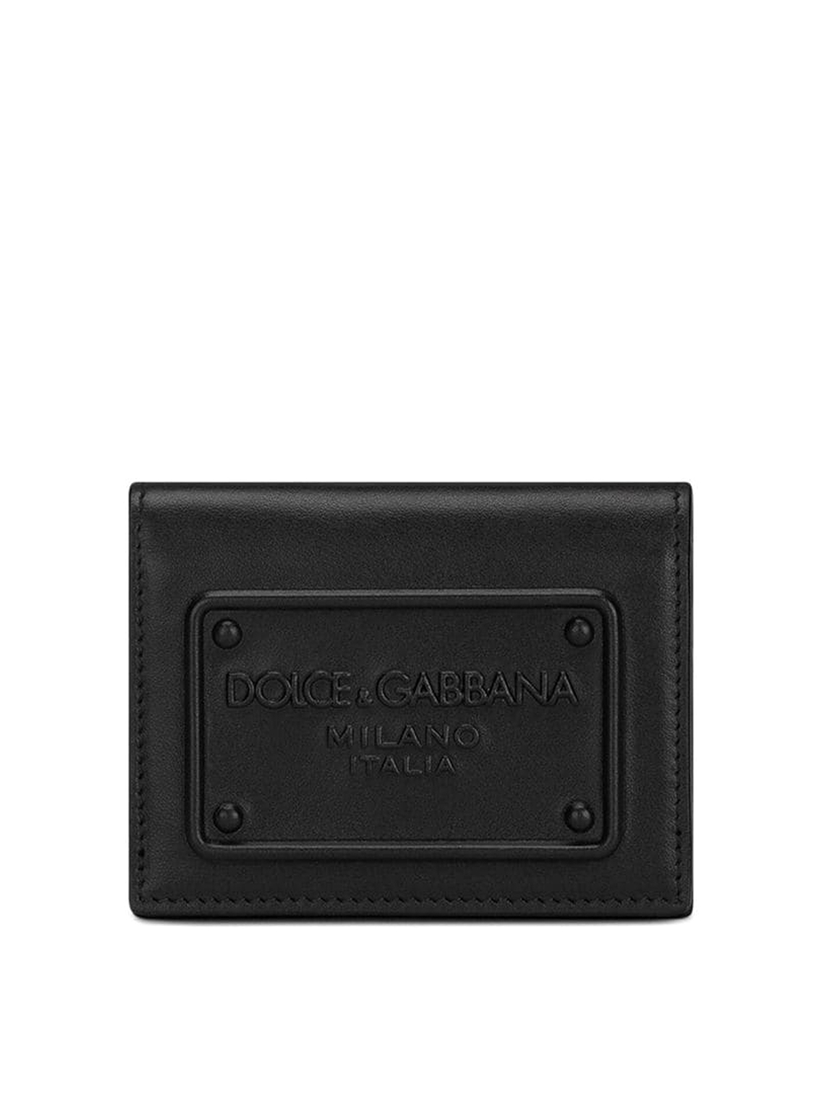 Dolce & Gabbana Embossed Logo Cardholder In Black