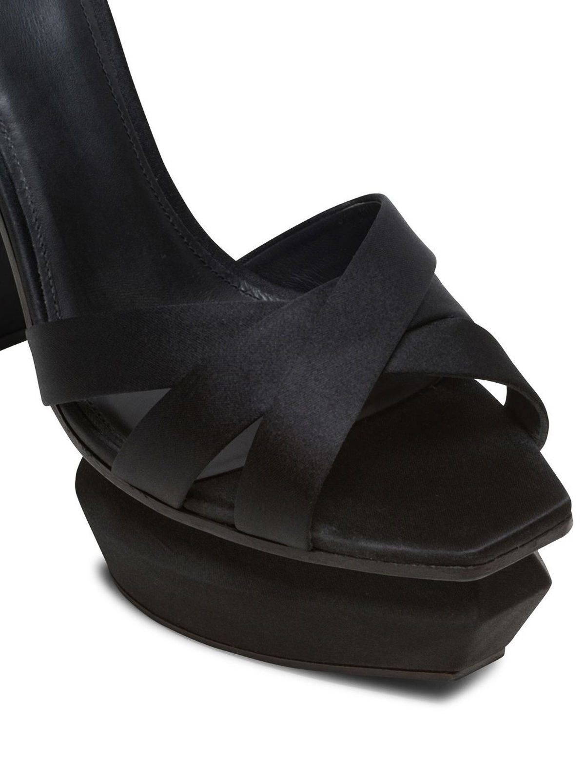 Shop Balmain Platform Sandals In Negro