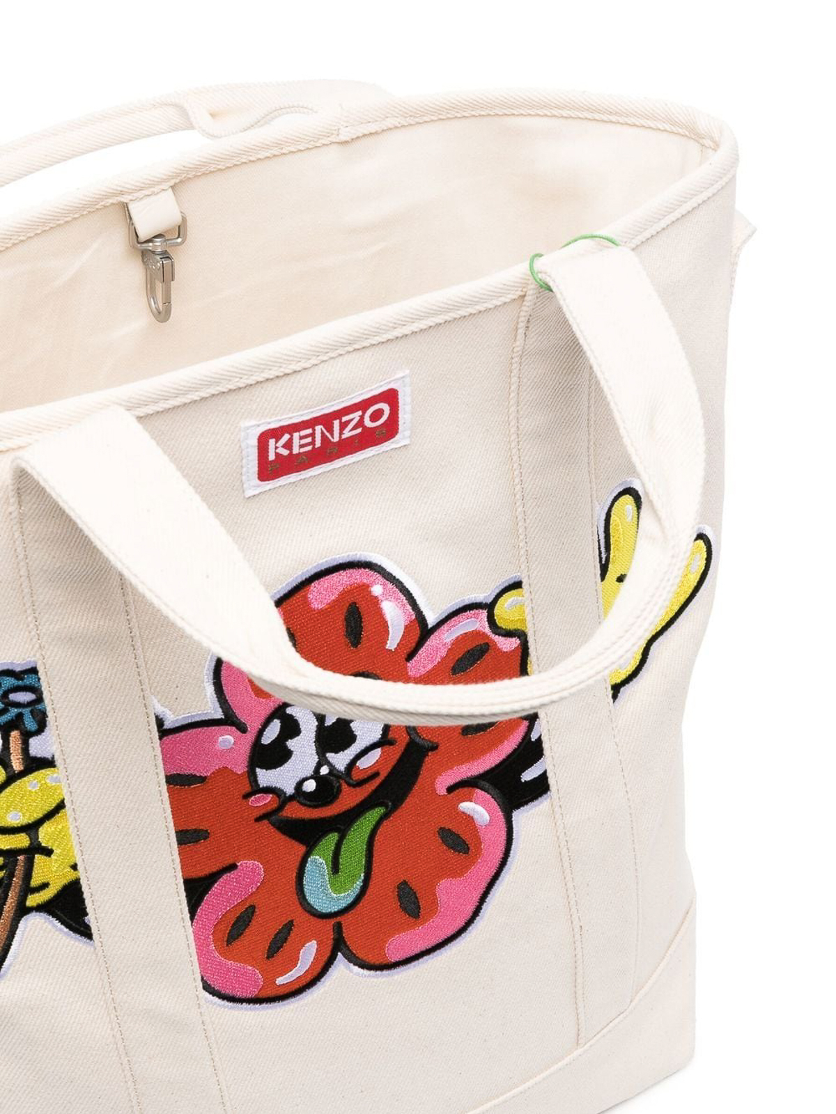 Shop Kenzo Boke Blocks Natural Tote Bag In White
