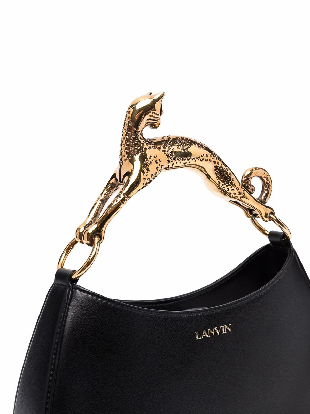 Shop Lanvin Embellished-handle Tote Bag In Black