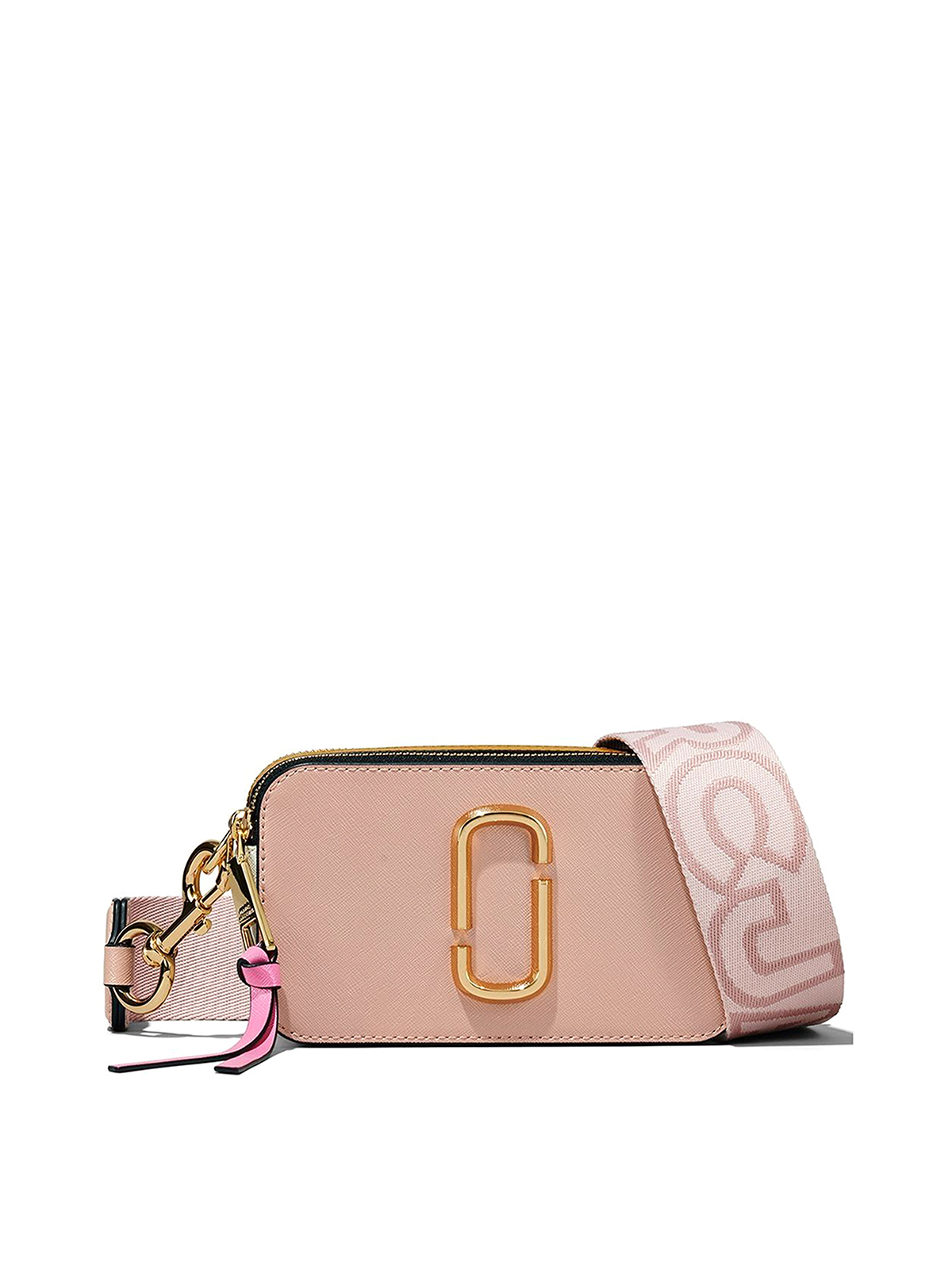 Marc Jacobs The Snapshot Leather Bag With Logo In Pink