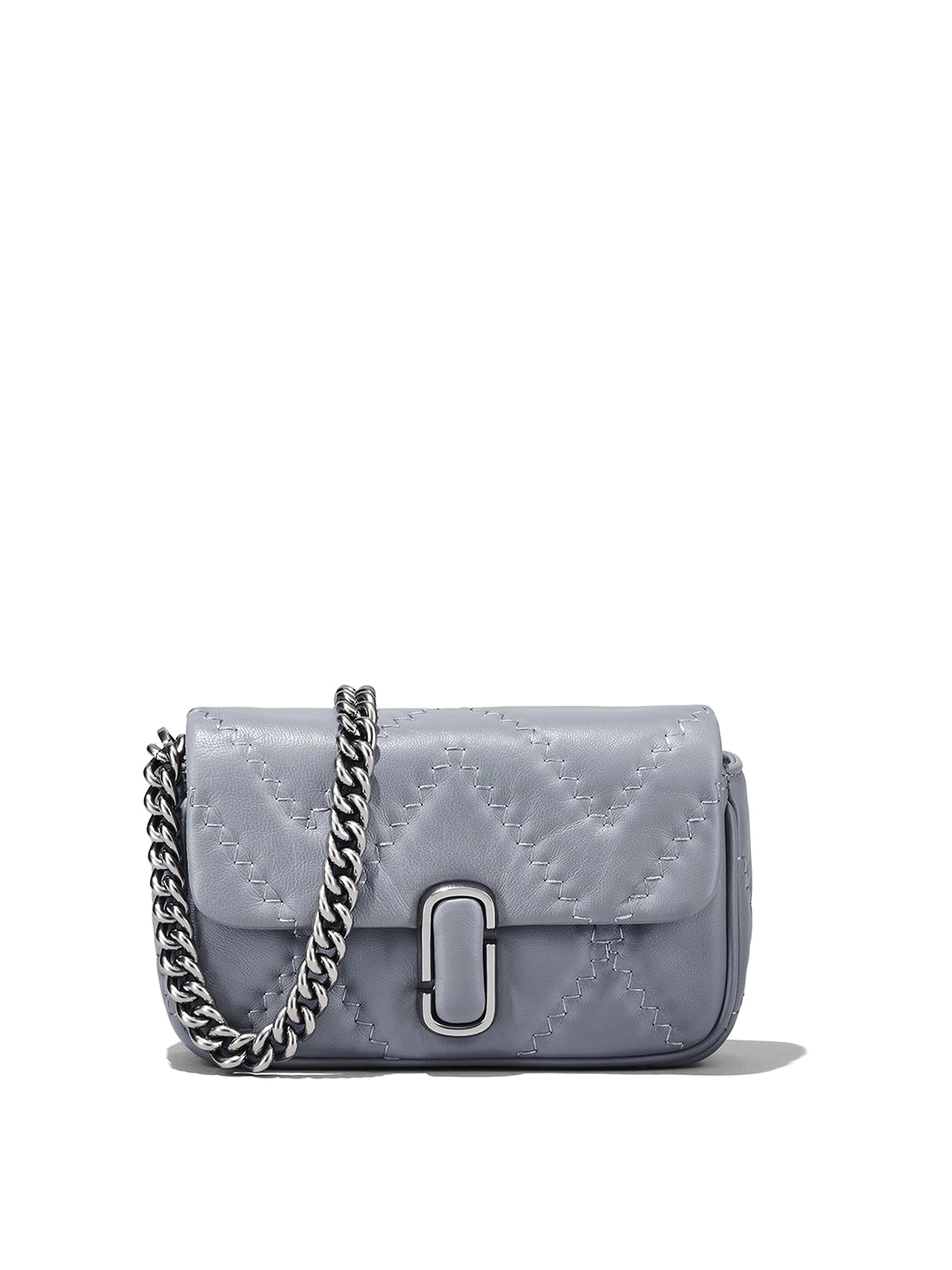 Marc Jacobs Matelass Effect Leather Mini Bag In Gris
