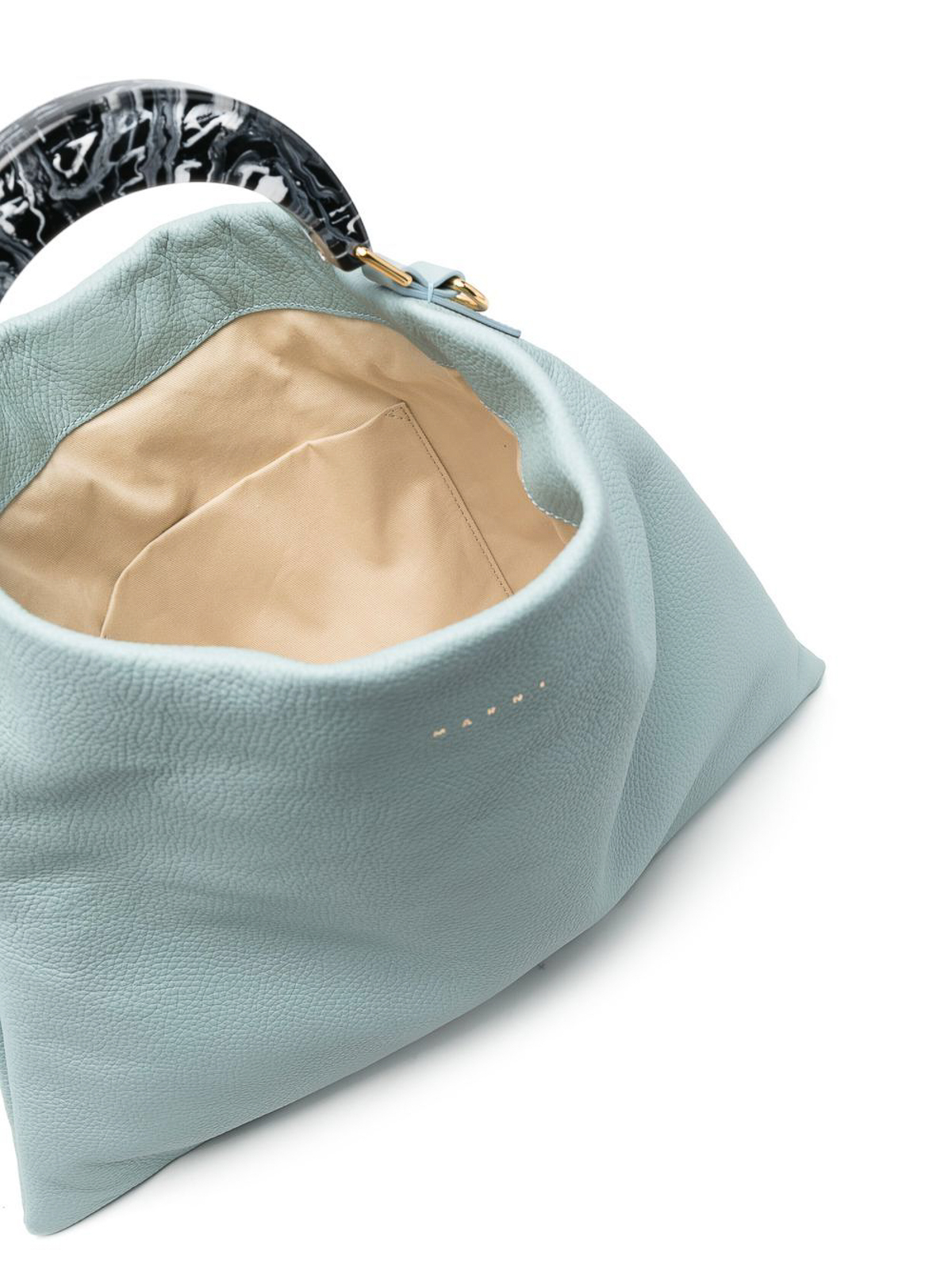 Marni Light blue medium venice leather hobo bag