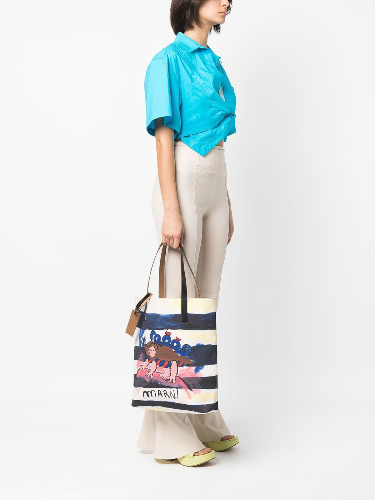 ☆【MARNI】☆SHMPQ10A12 P5809 ZO617 HEART PRINT TOTE BA.G☆ Marni Printed Leather Tote Bag | Coggles