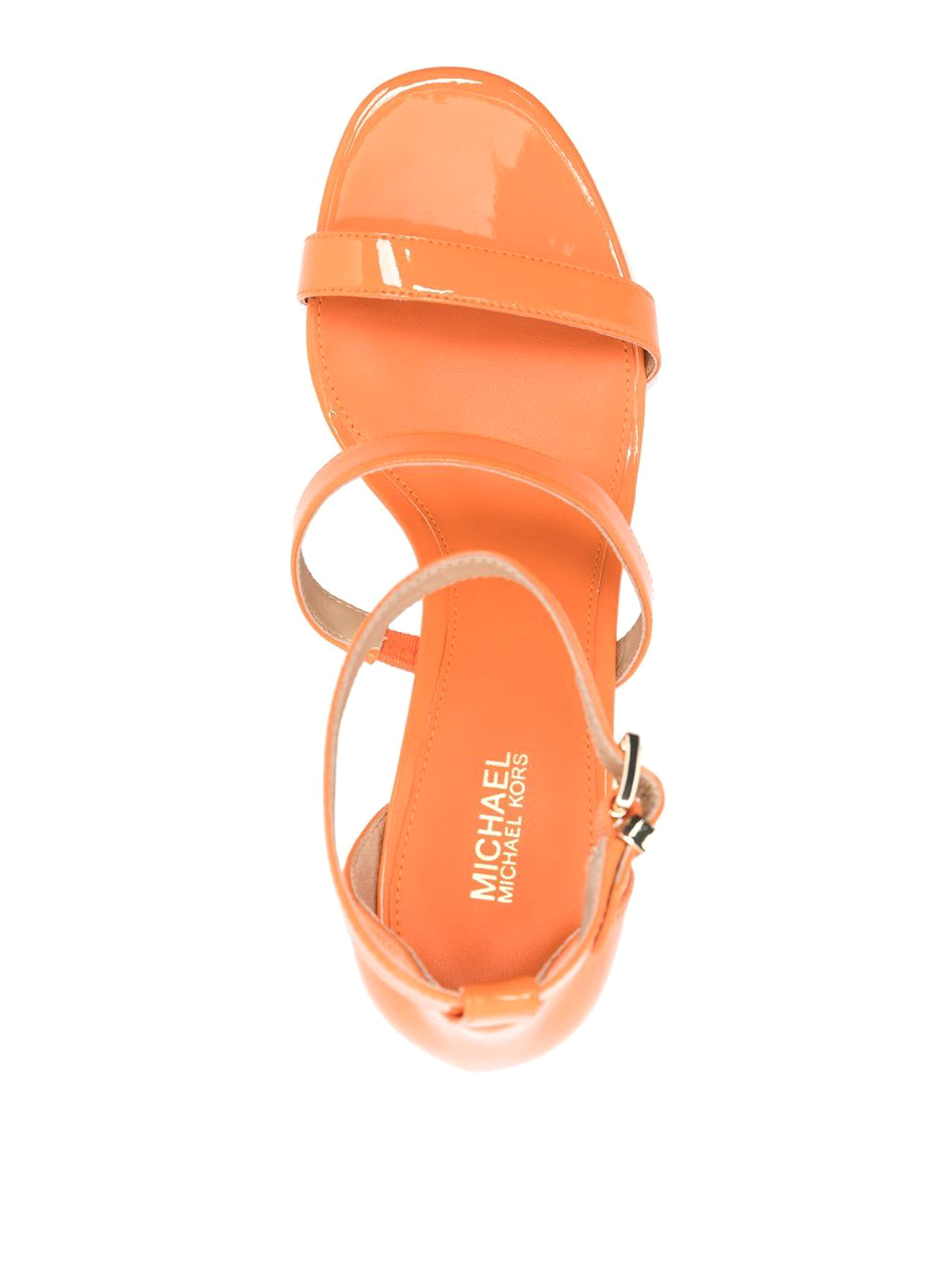 Shop Michael Kors Multi-strap Leather Koda Sandals In Orange