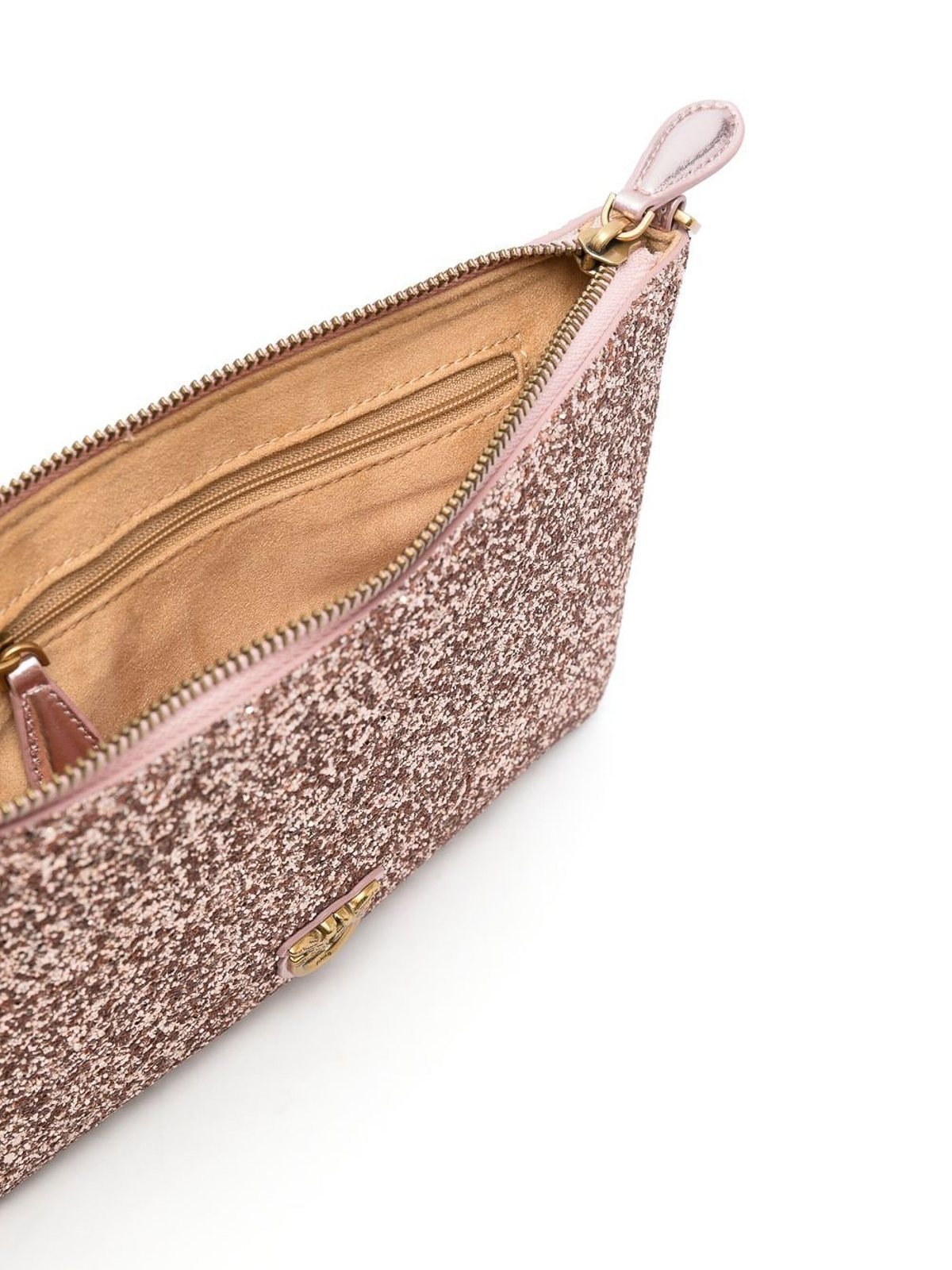 Pinko Flat Classic glitter-embellished bag - Black