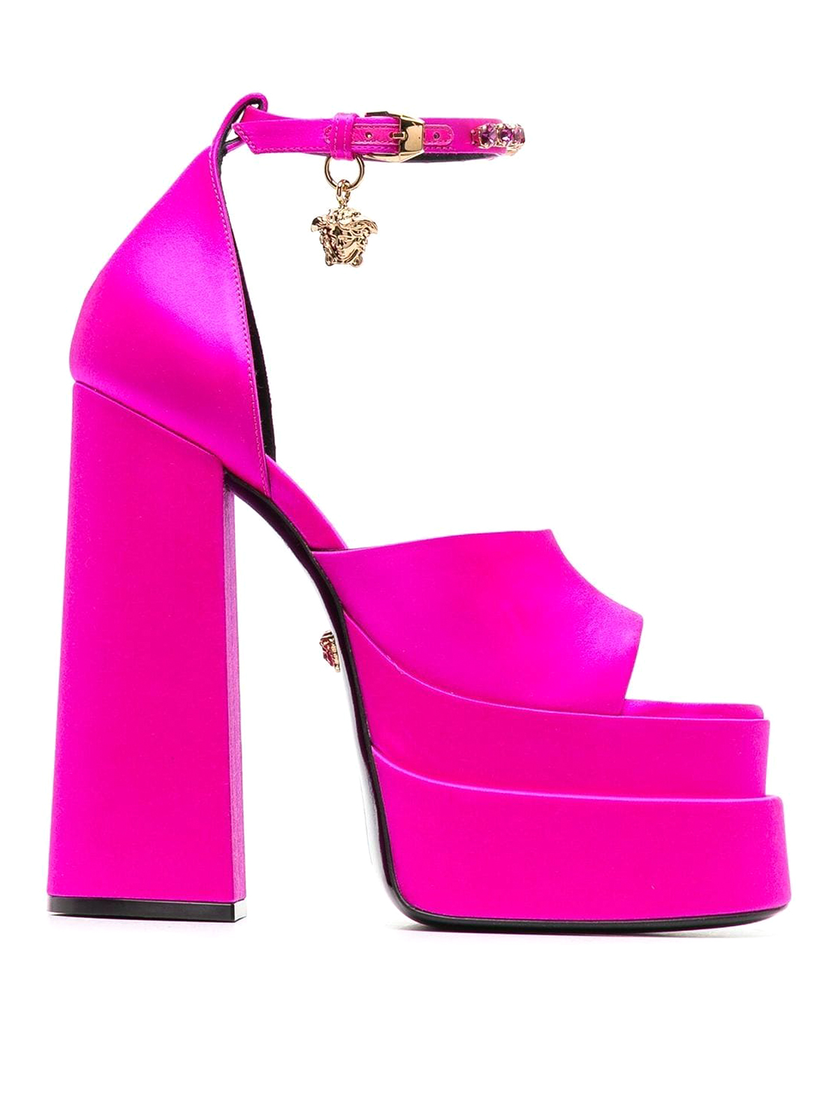 Shop Versace Medusa Aevitas Platform Sandals In Fucsia