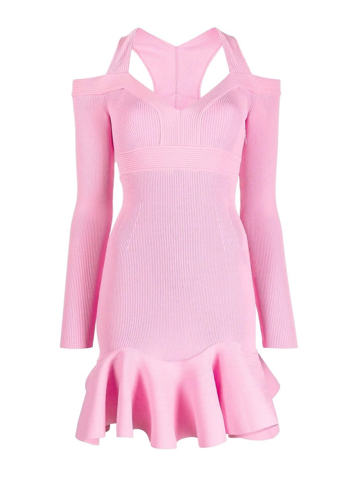 Shop Alexander Mcqueen Ruffle Minidress In Pink