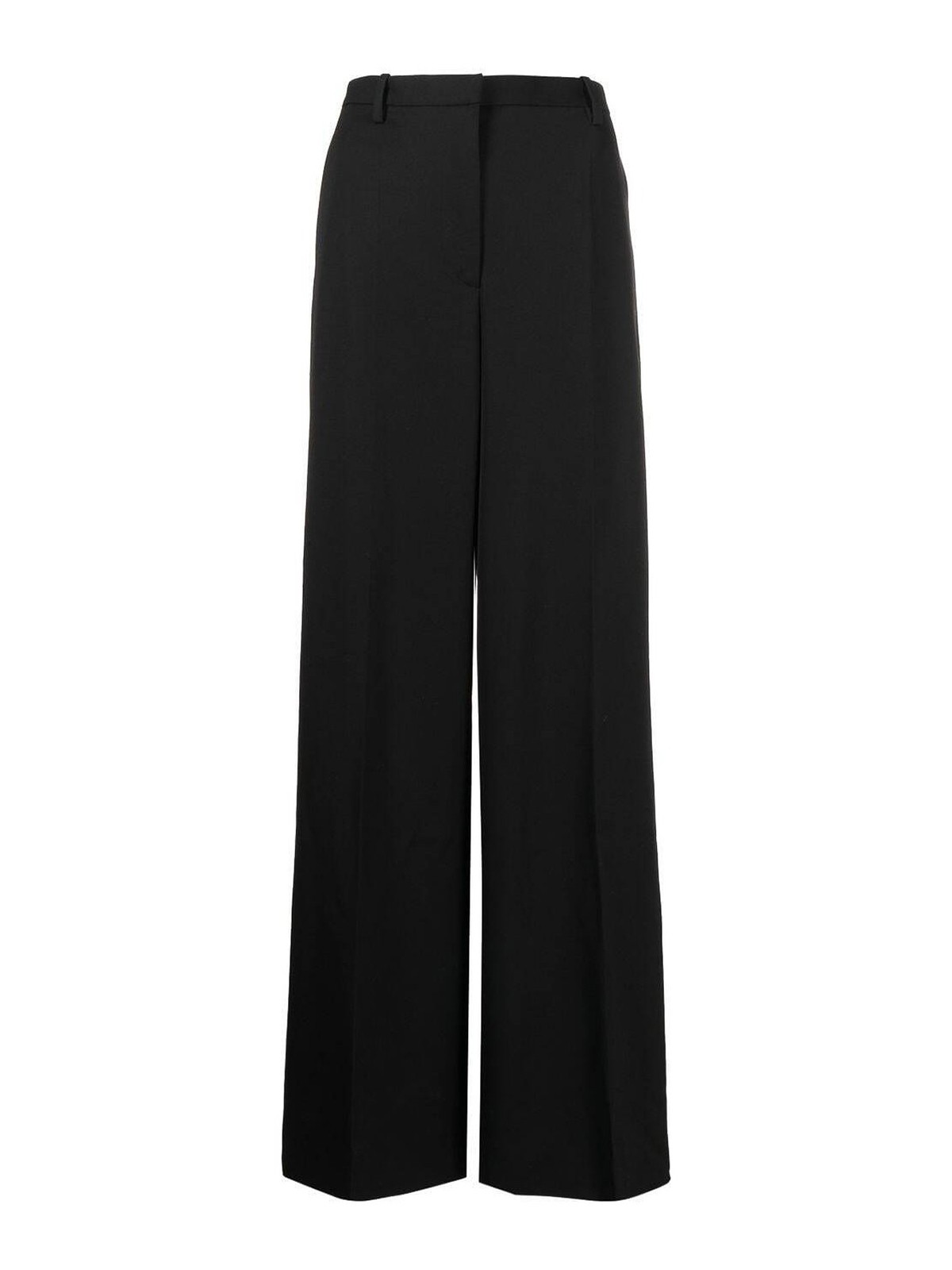Shop Versace Wide Leg Trousers In Black