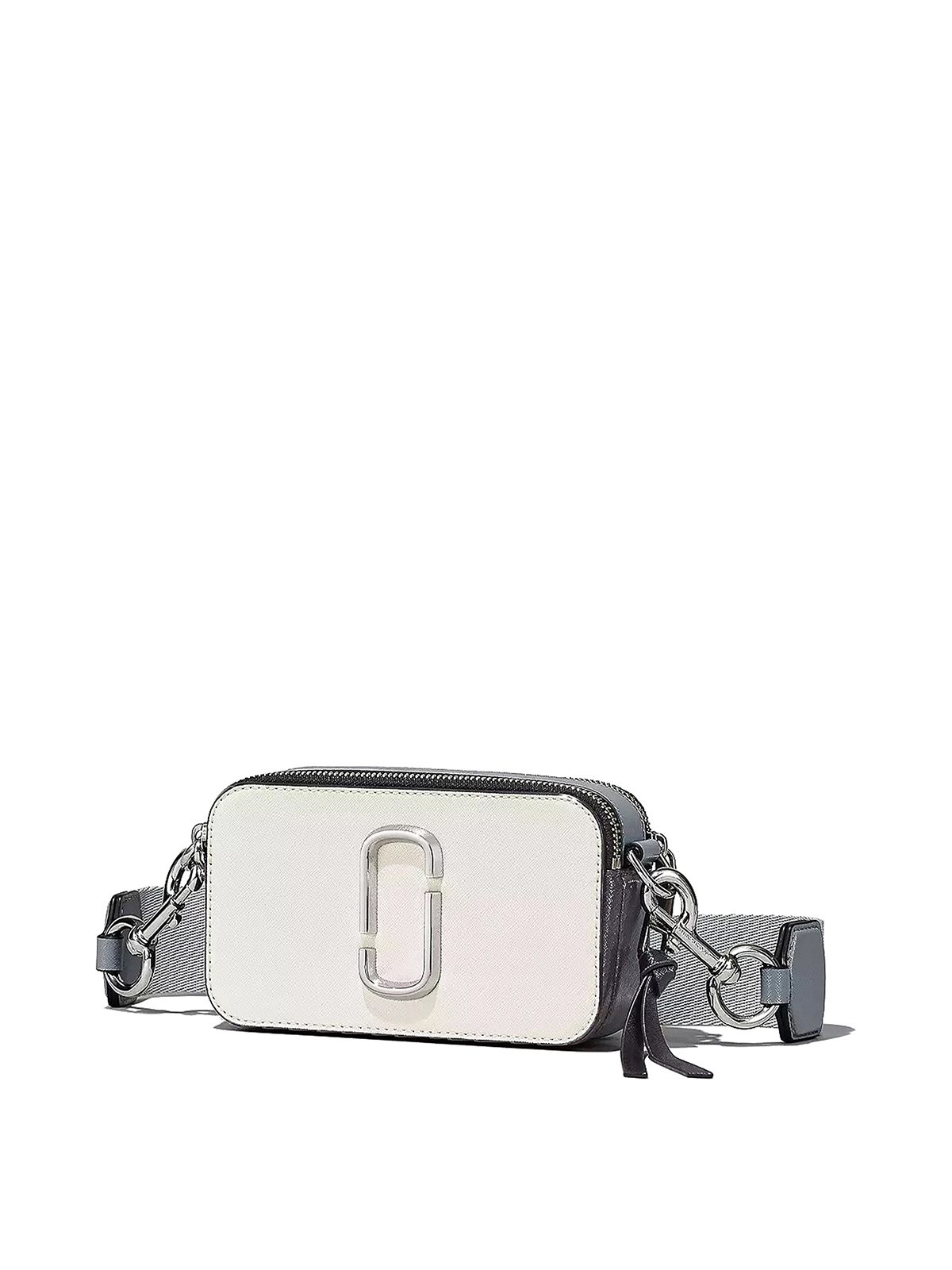 Shop Marc Jacobs Snapshot Leather Bag In White