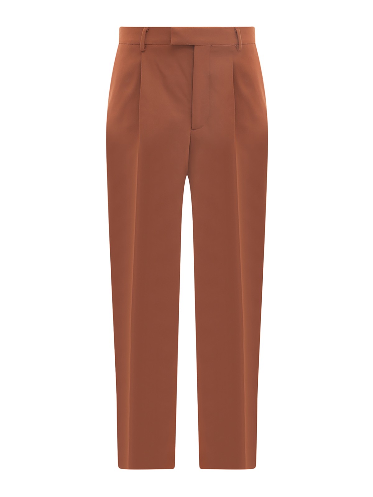 Shop Vtmnts Stretch Wool Trouser With Barcode Print In Marrón