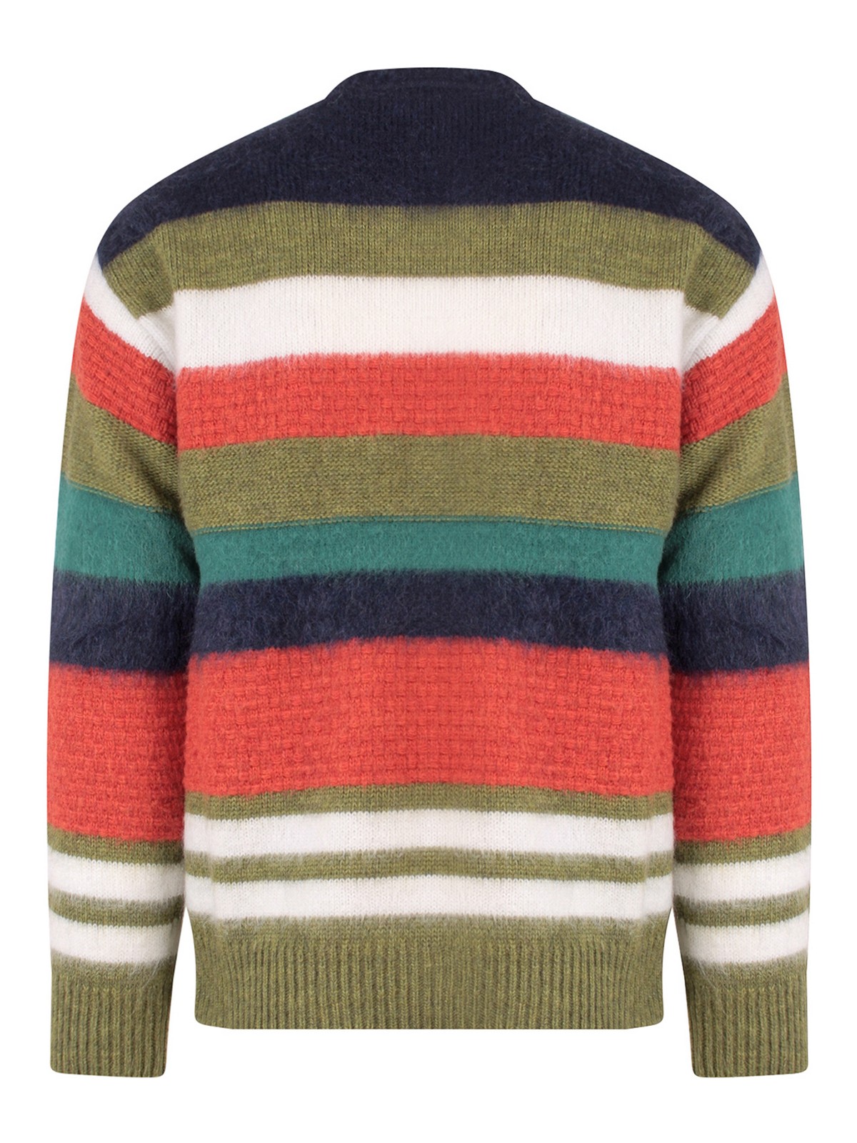 Shop Dsquared2 Wool Blend Sweater With Striped Motif In Multicolour