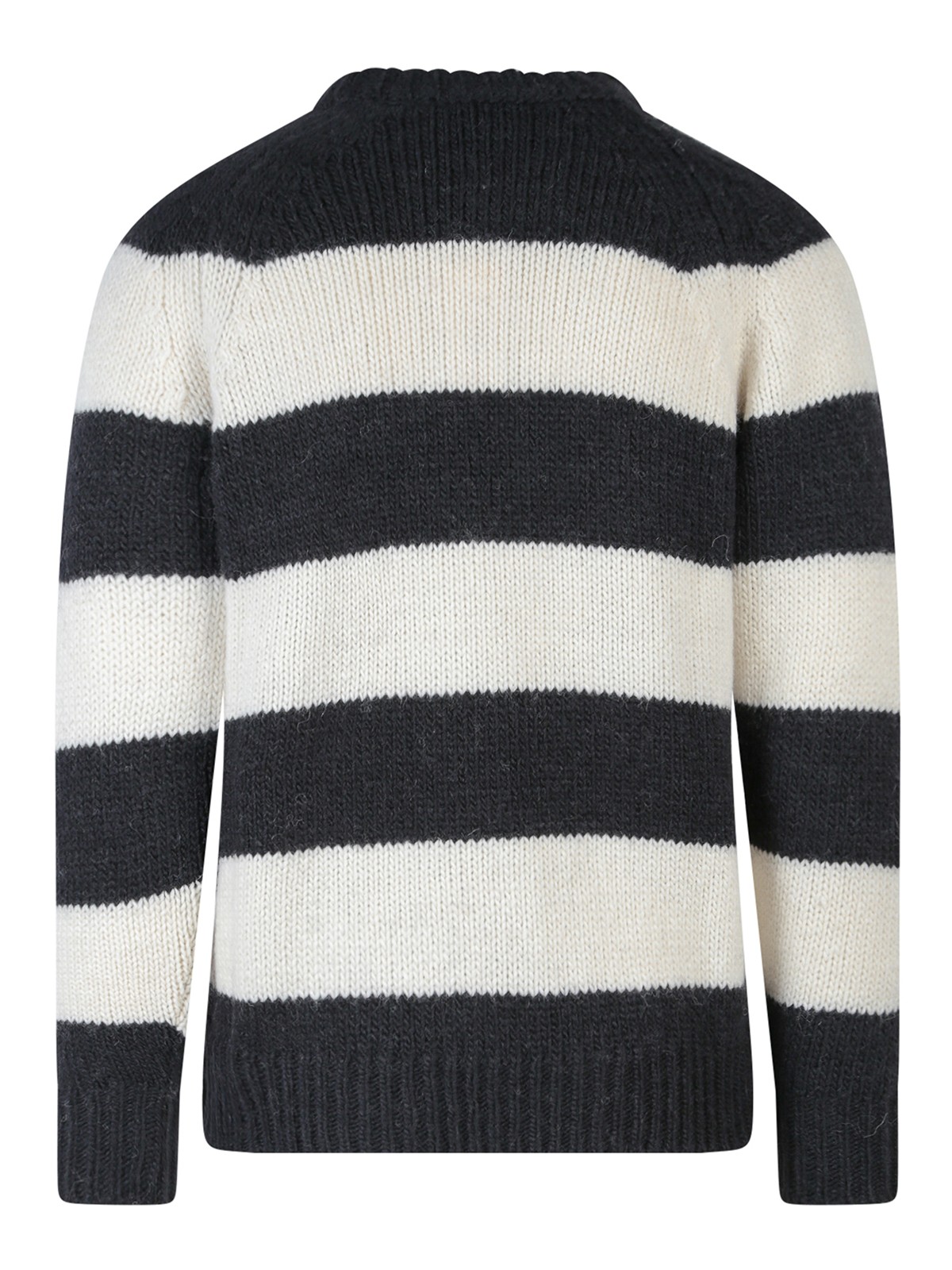 Shop Pt Torino Wool Blend Sweater With Striped Motif In Black