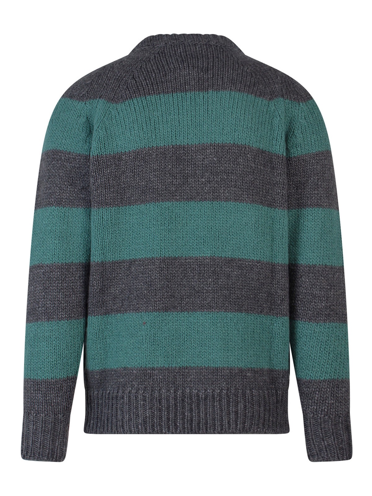 Shop Pt Torino Wool Blend Sweater With Striped Motif In Green