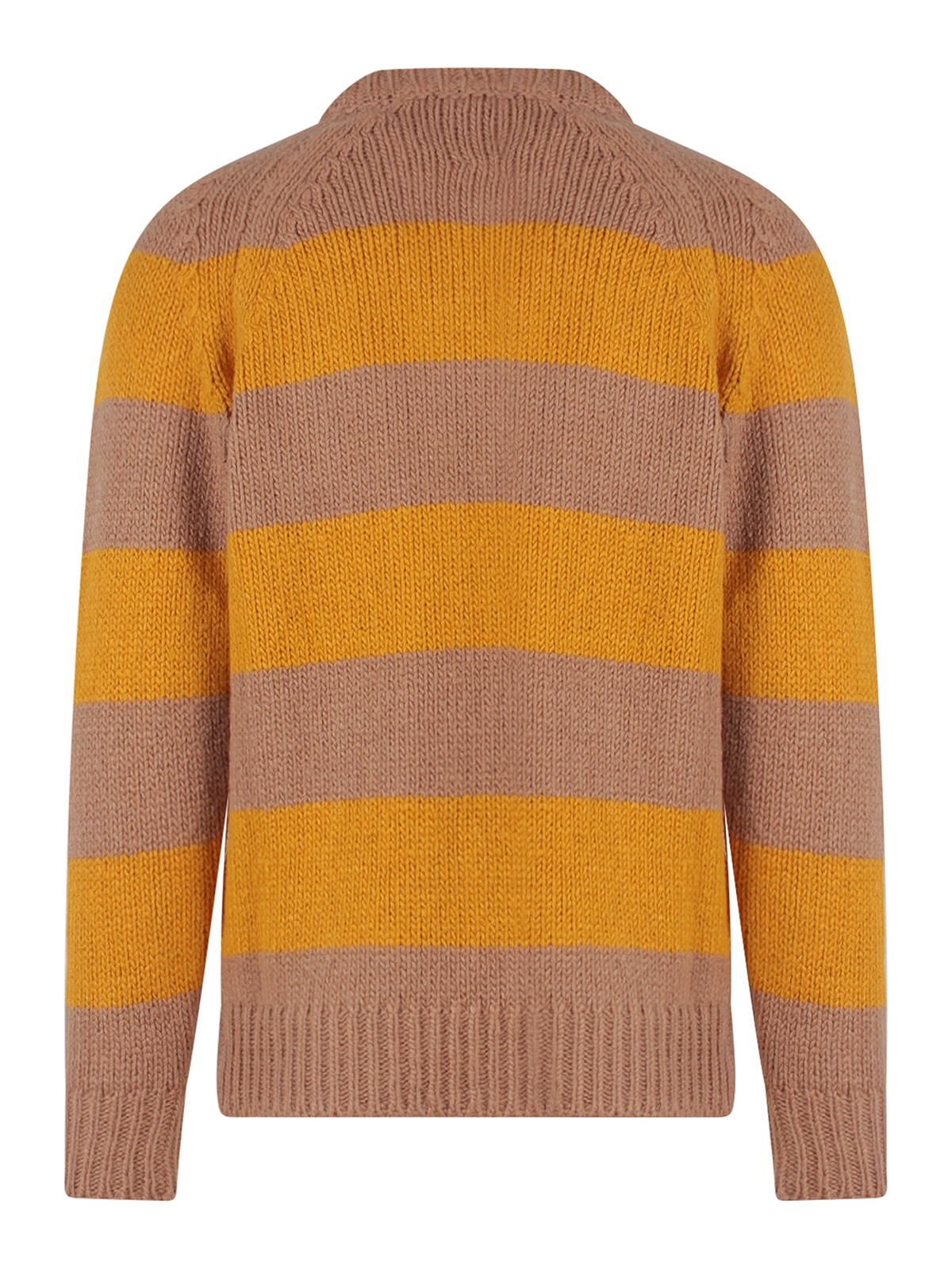 Shop Pt Torino Wool Blend Sweater With Striped Motif In Yellow