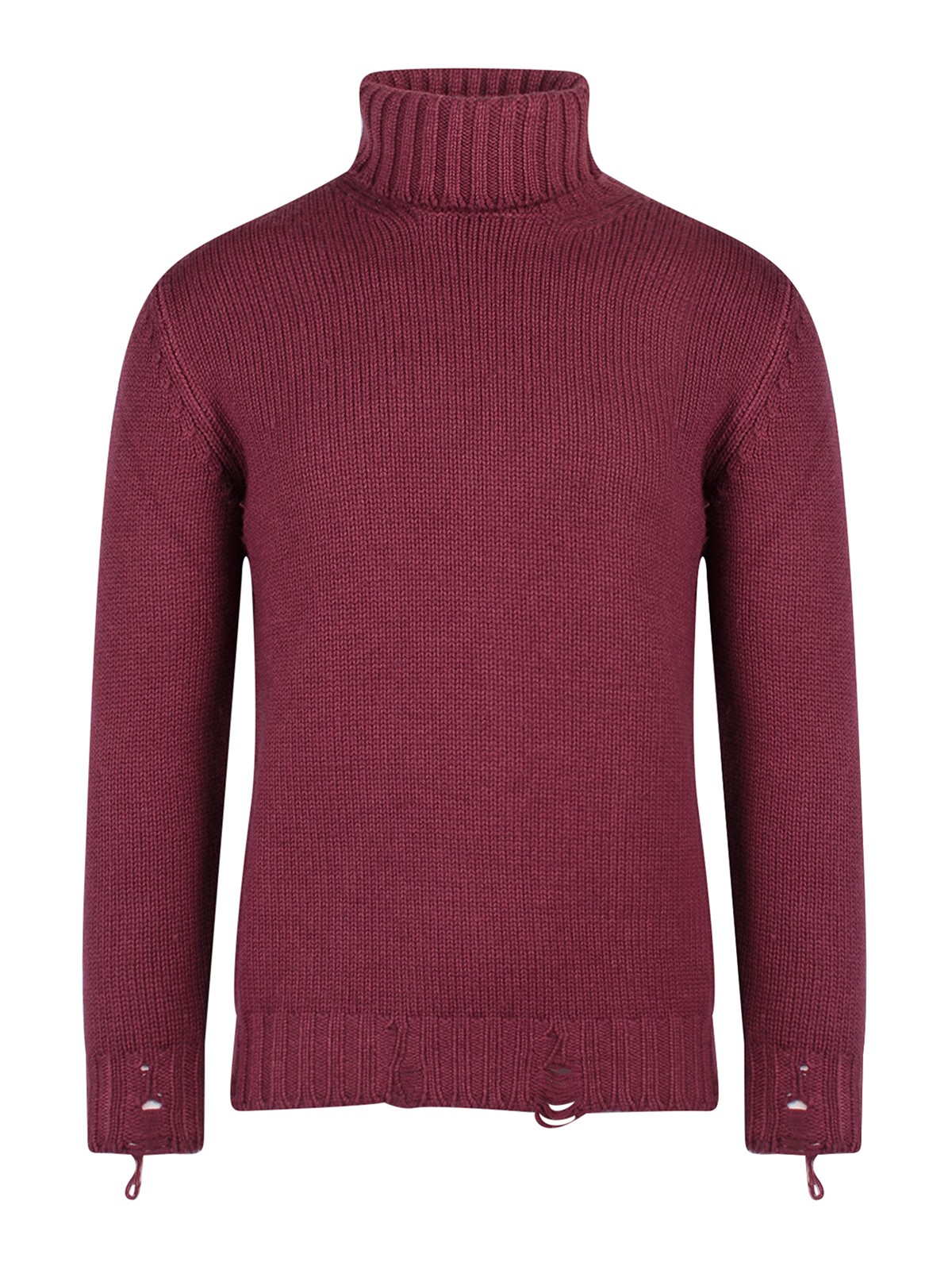 Shop Pt Torino Virgin Wool Sweater With Destroyed Effect In Red