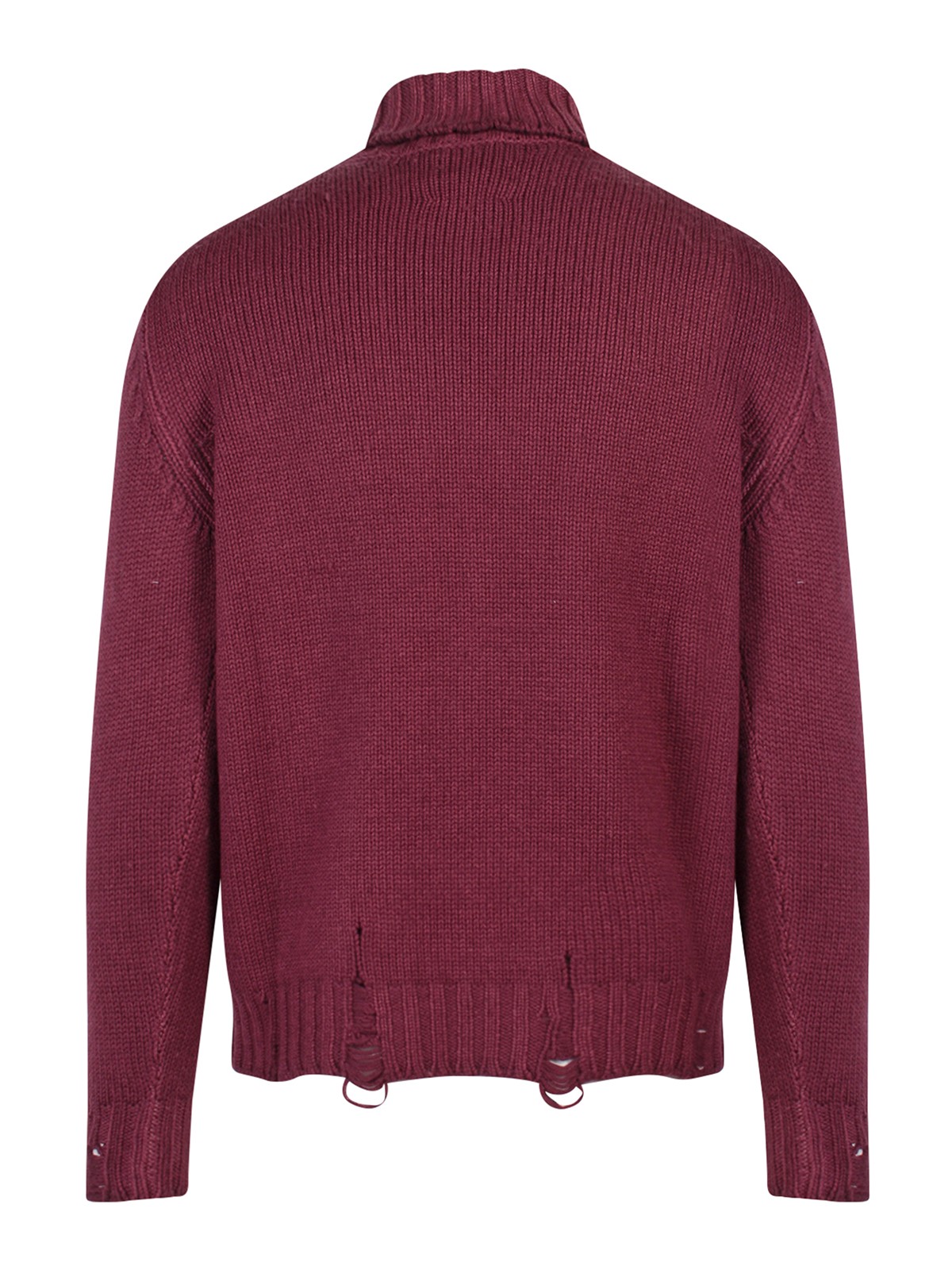 Shop Pt Torino Virgin Wool Sweater With Destroyed Effect In Red