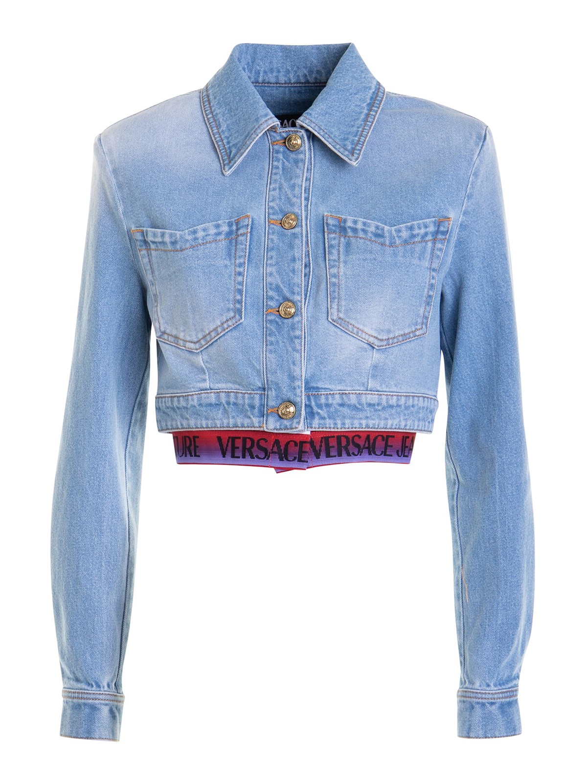 Denim jacket Versace Jeans Couture - Denim jacket with logo band