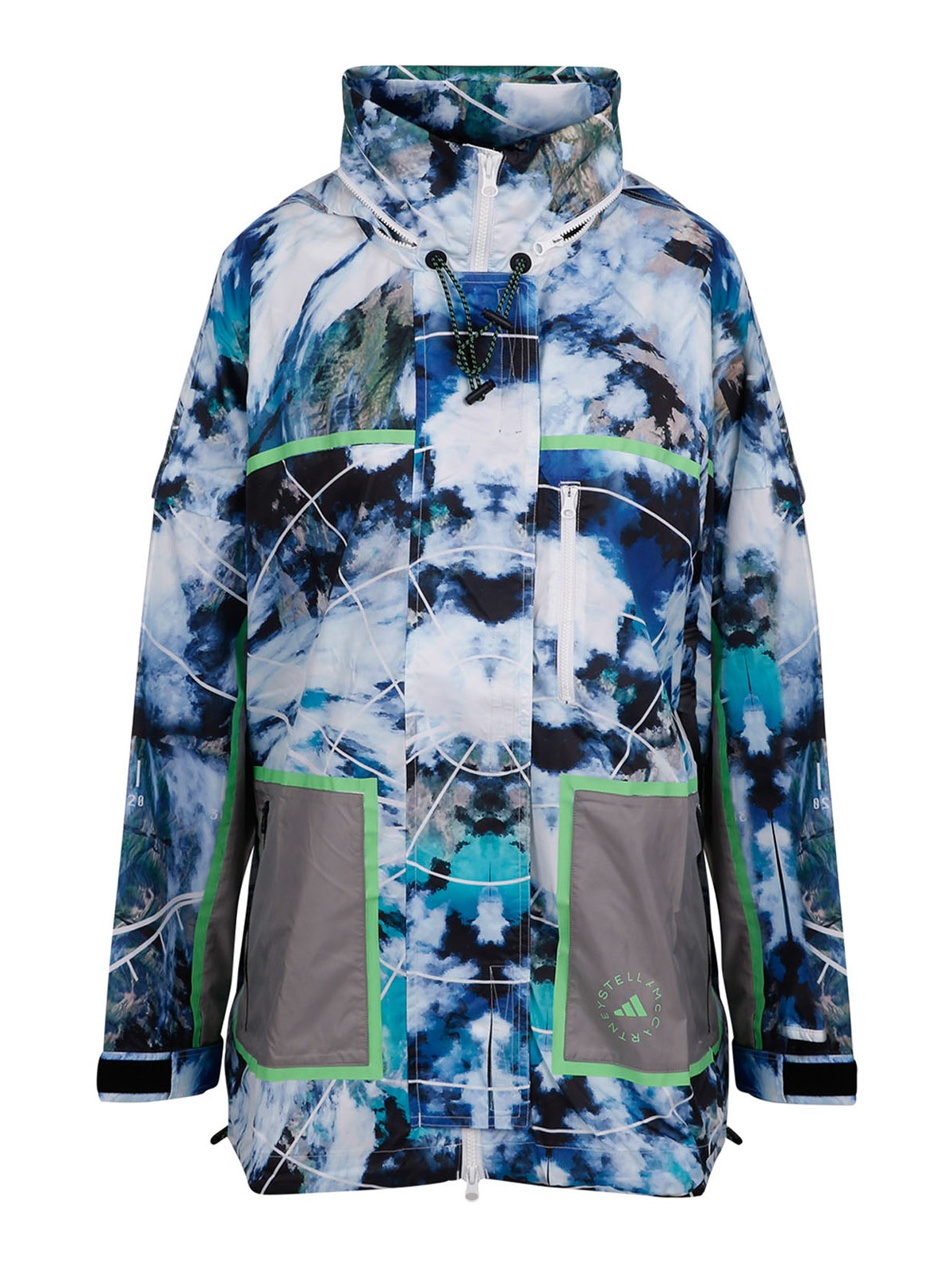 Shop Adidas By Stella Mccartney Oversized Multicolor Jacket In Multicolour