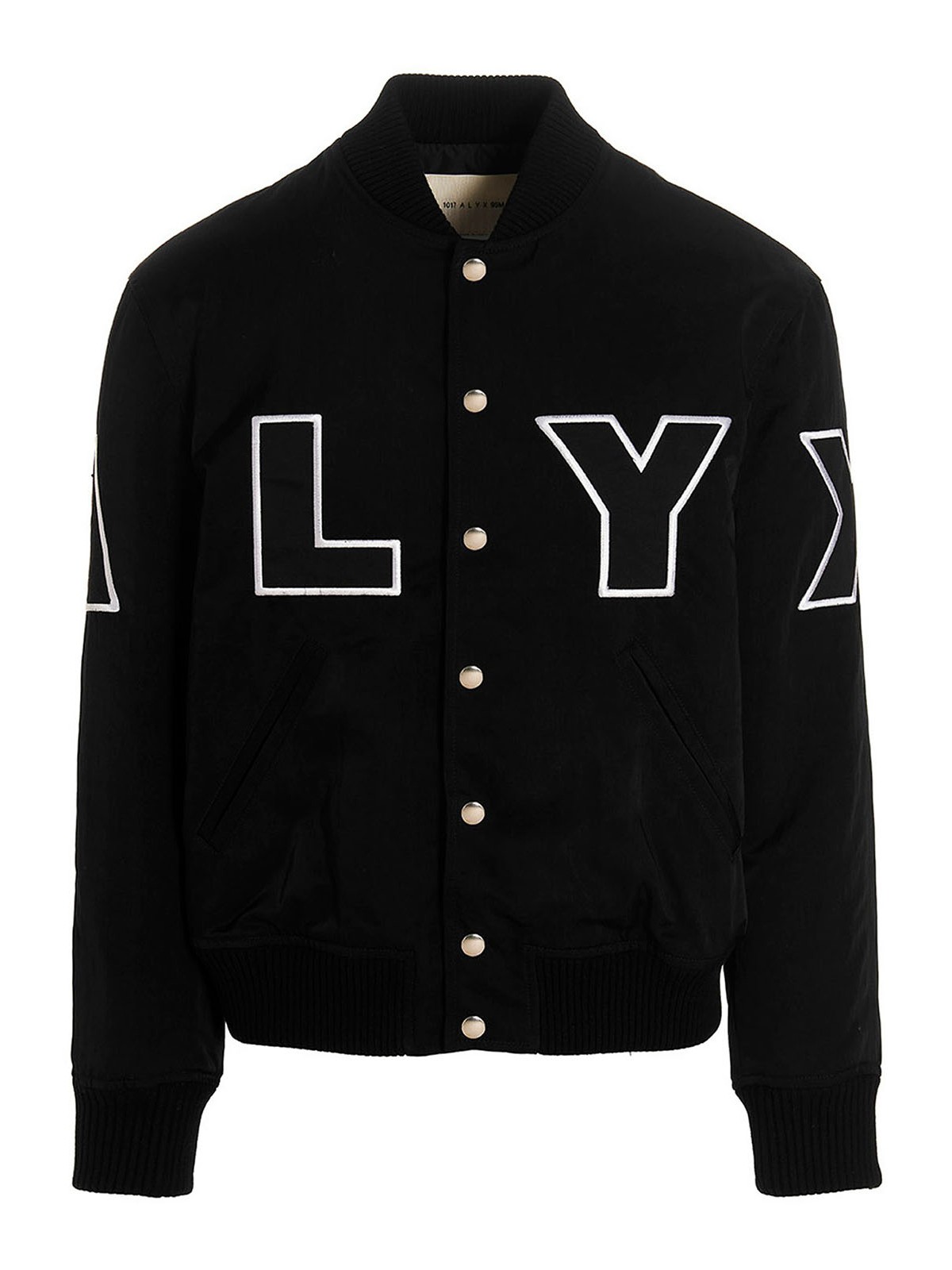Shop Alyx Logo Varsity Bomber In Black