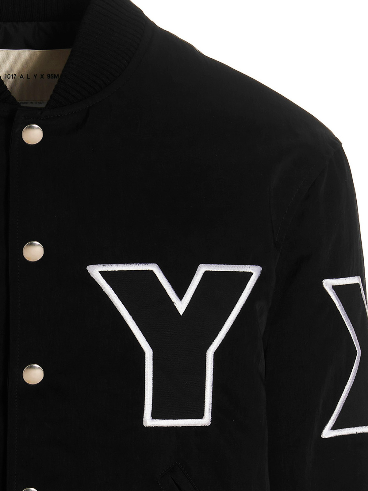 Shop Alyx Logo Varsity Bomber In Black