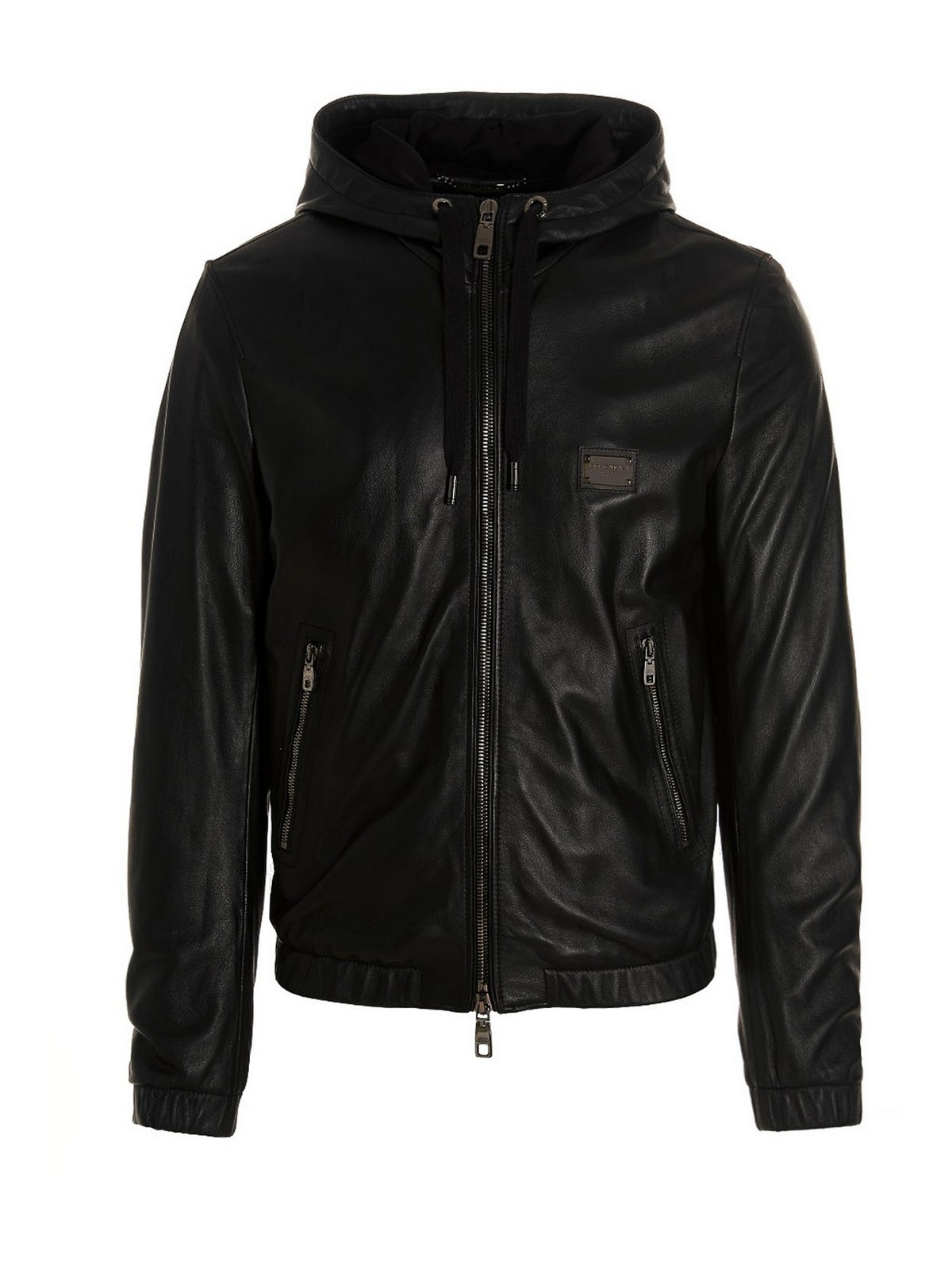 Leather jacket Dolce & Gabbana - Dg essential hooded jacket ...