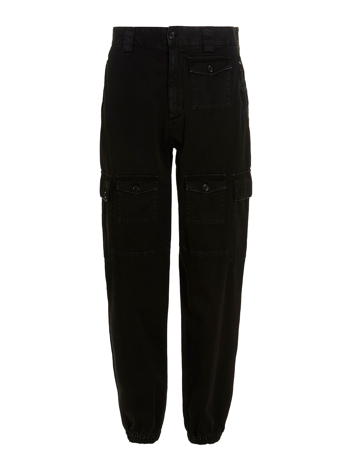 Shop Dolce & Gabbana Cotton Cargo Pants In Black