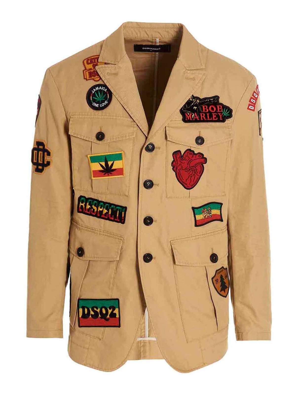 Shop Dsquared2 Military Blazer Jacket In Beige