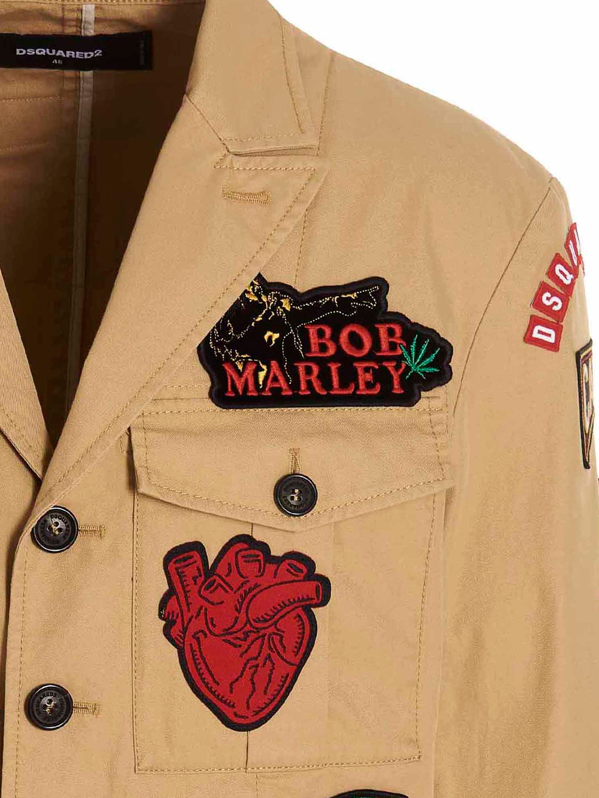 Shop Dsquared2 Military Blazer Jacket In Beige