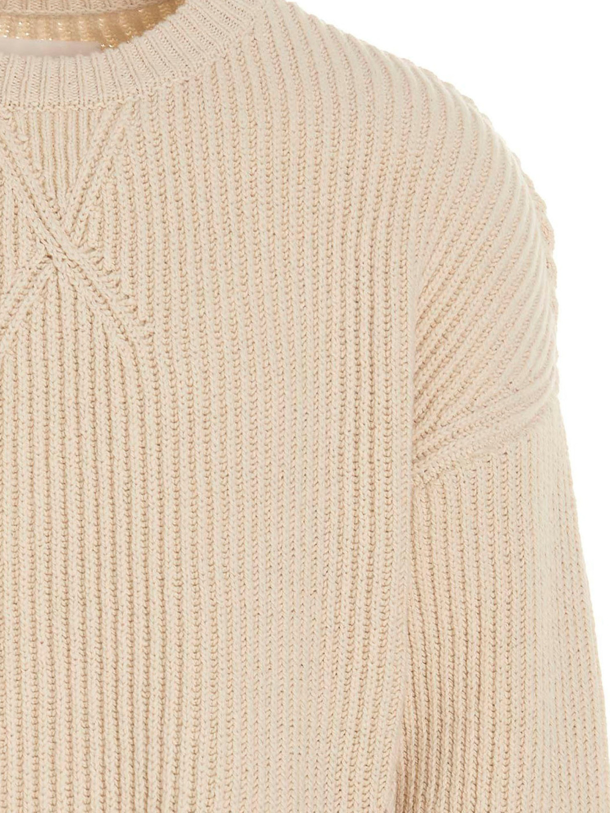 Jil Sander Jacquard Knit Sweater In White