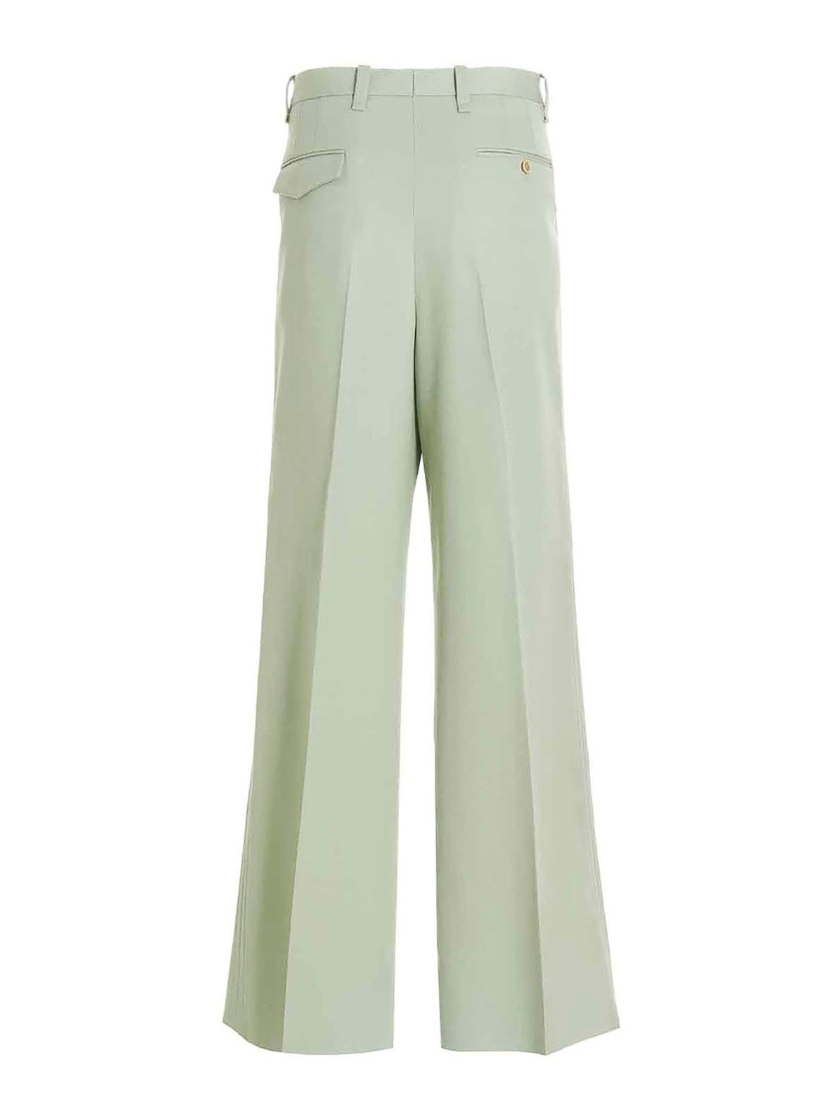 Shop Lanvin Pants With Front Pleats In Green
