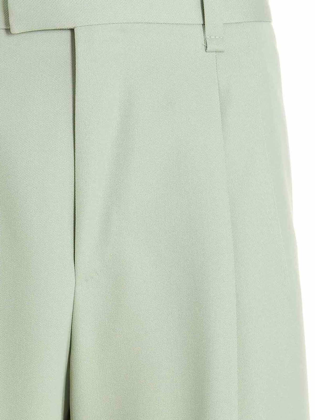 Shop Lanvin Pants With Front Pleats In Green