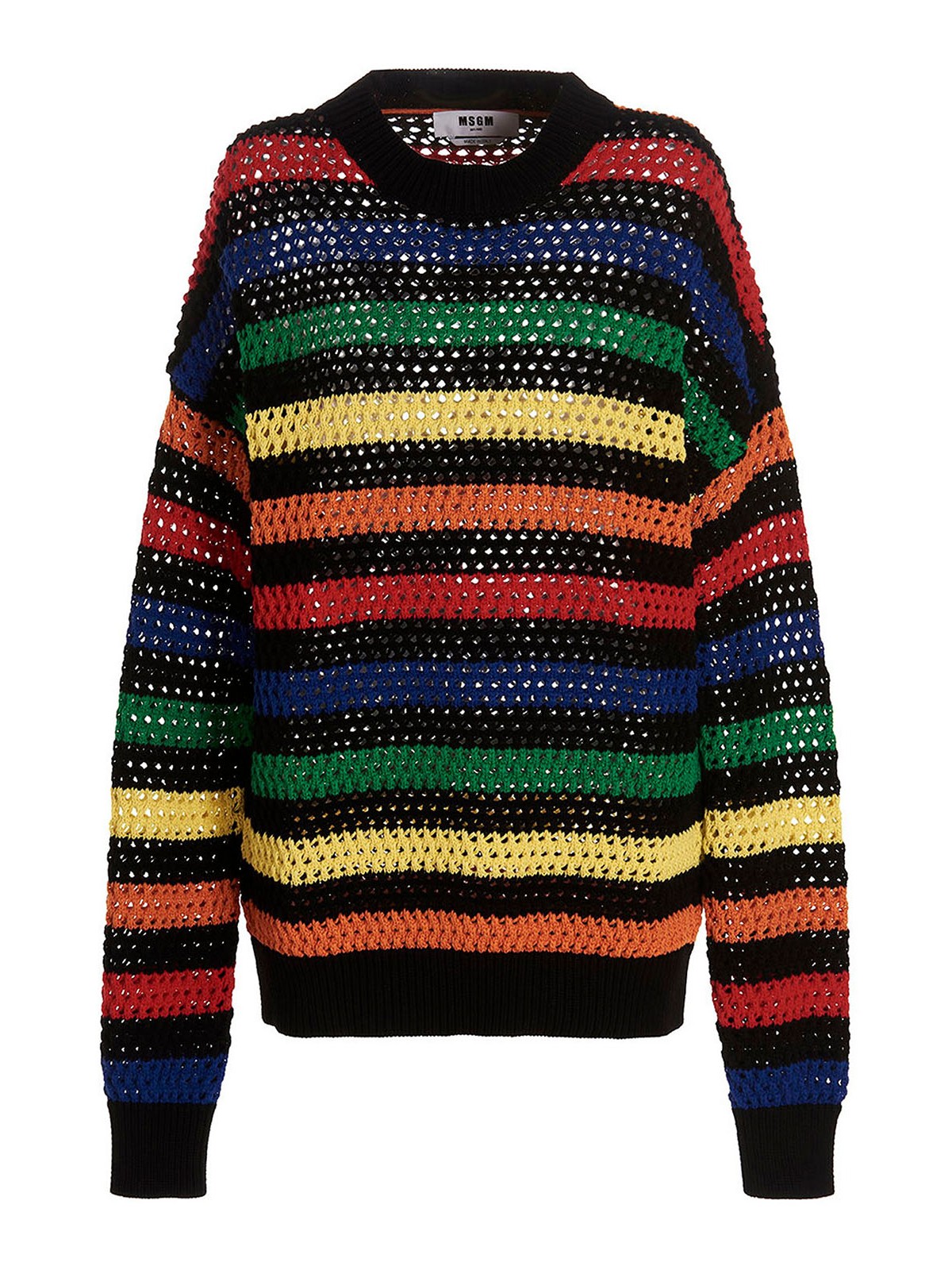 Shop Msgm Multicolor Striped Sweater In Multicolour