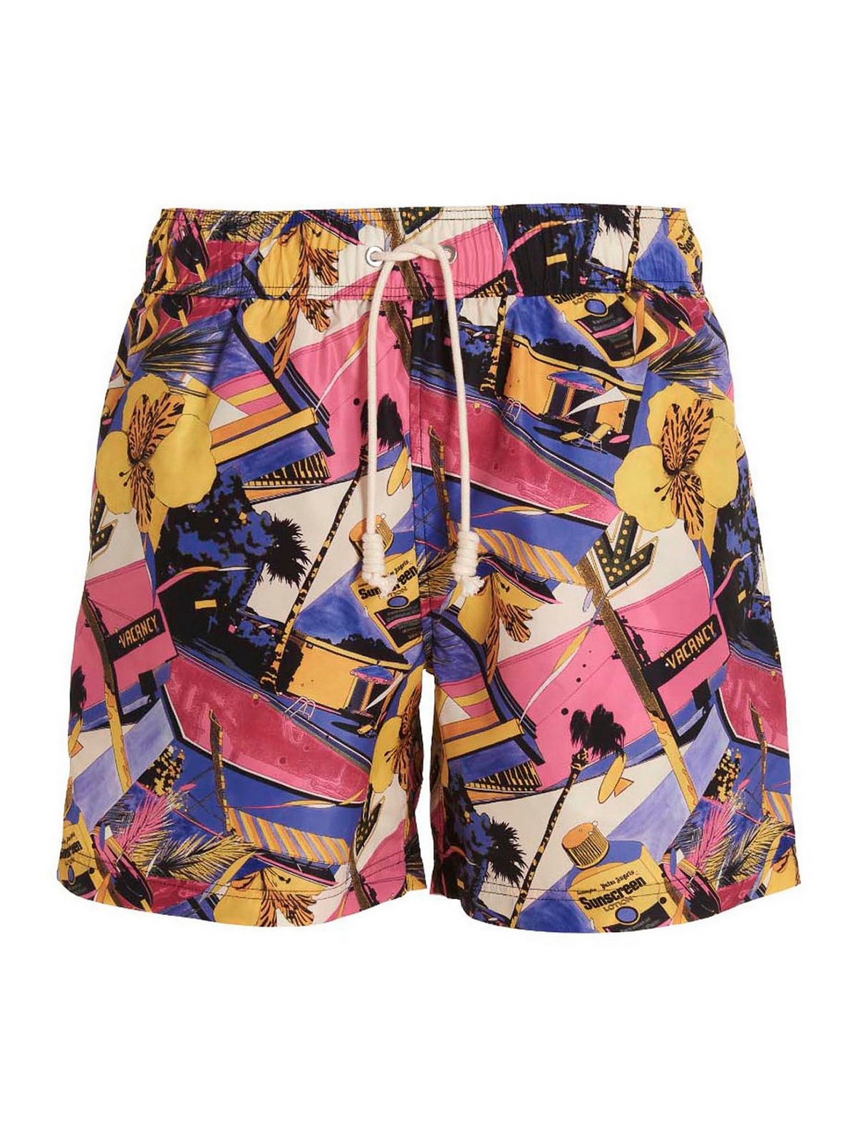 Palm Angels Miami Mix Swim Shorts In Multicolour