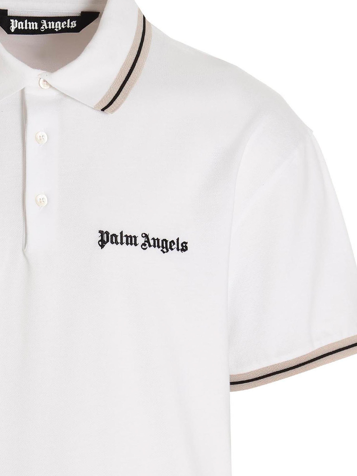 Shop Palm Angels Polo Classic Logo In White