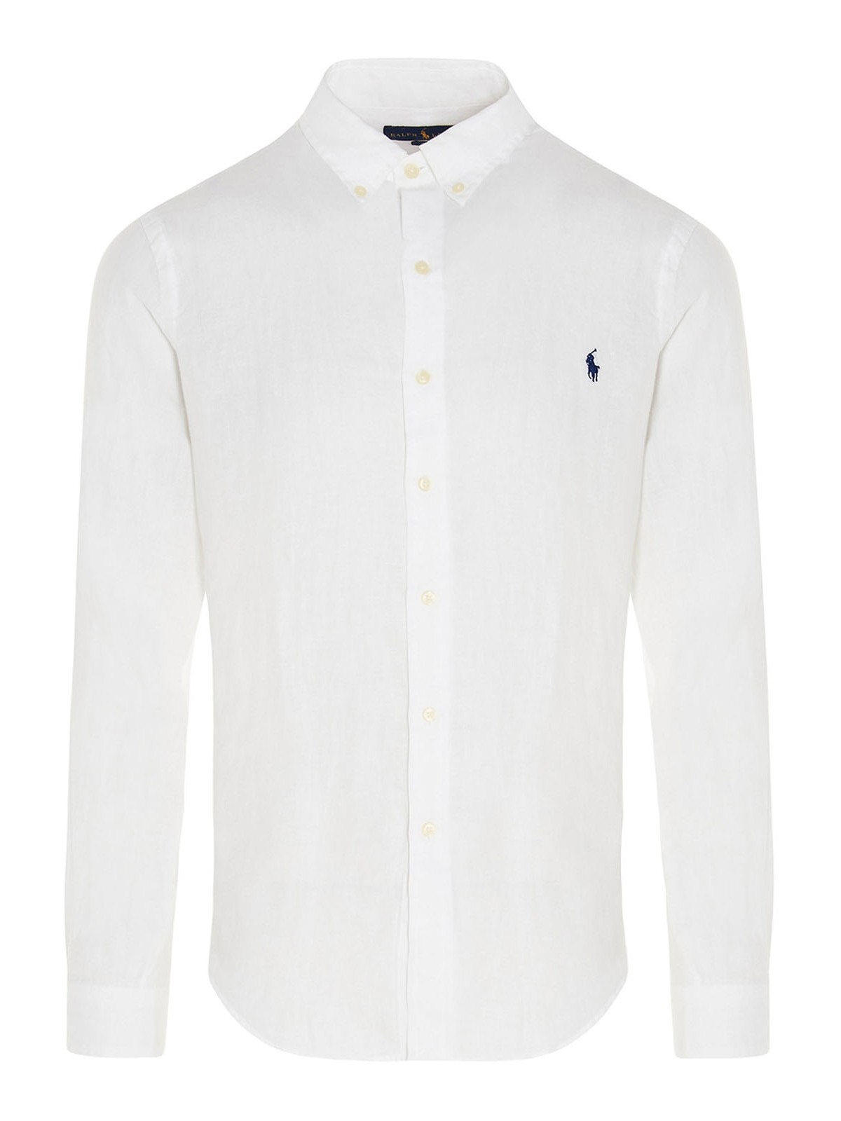 Polo Ralph Lauren Logo Linen Shirt In White