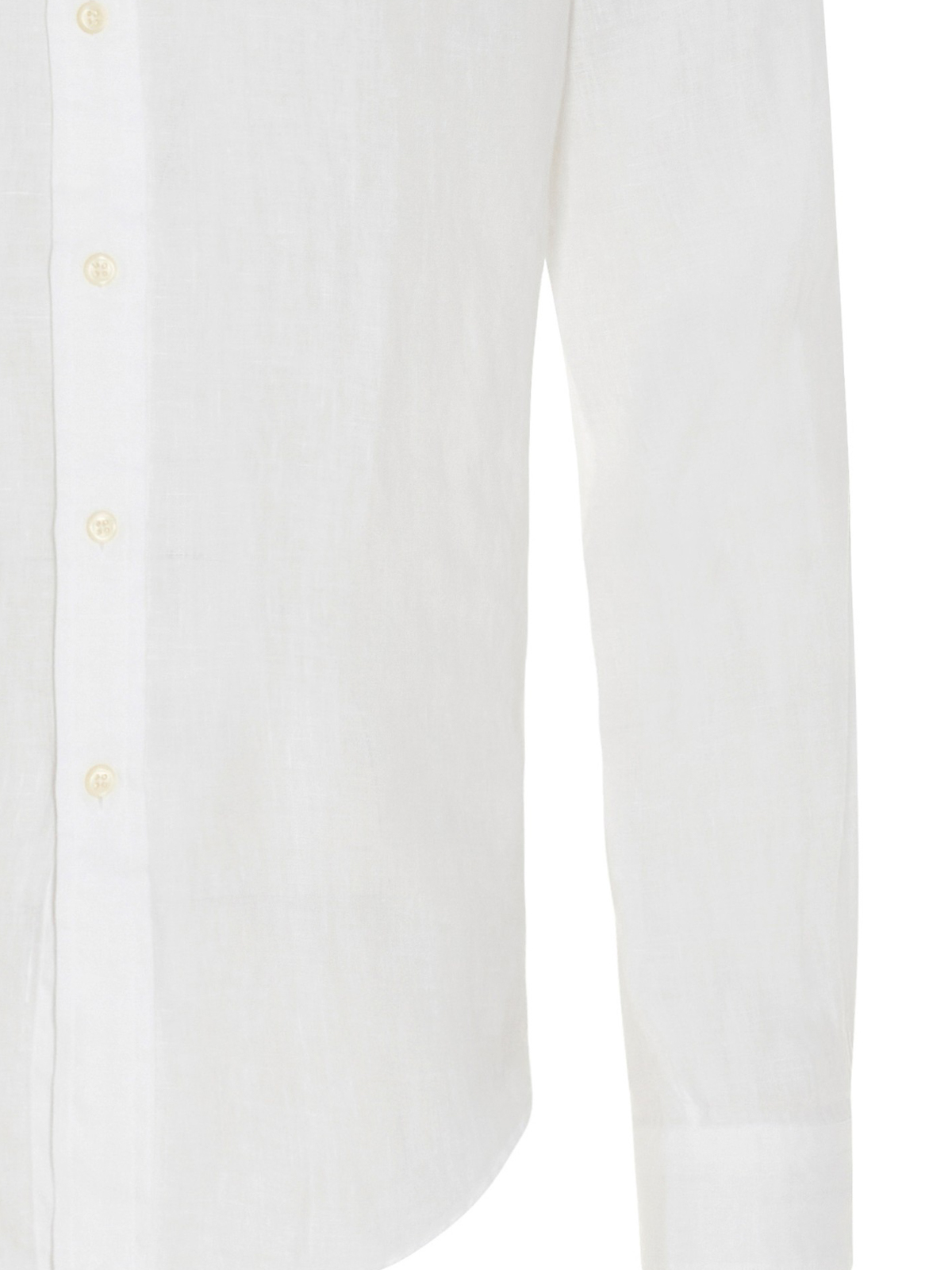 Shop Polo Ralph Lauren Logo Linen Shirt In White