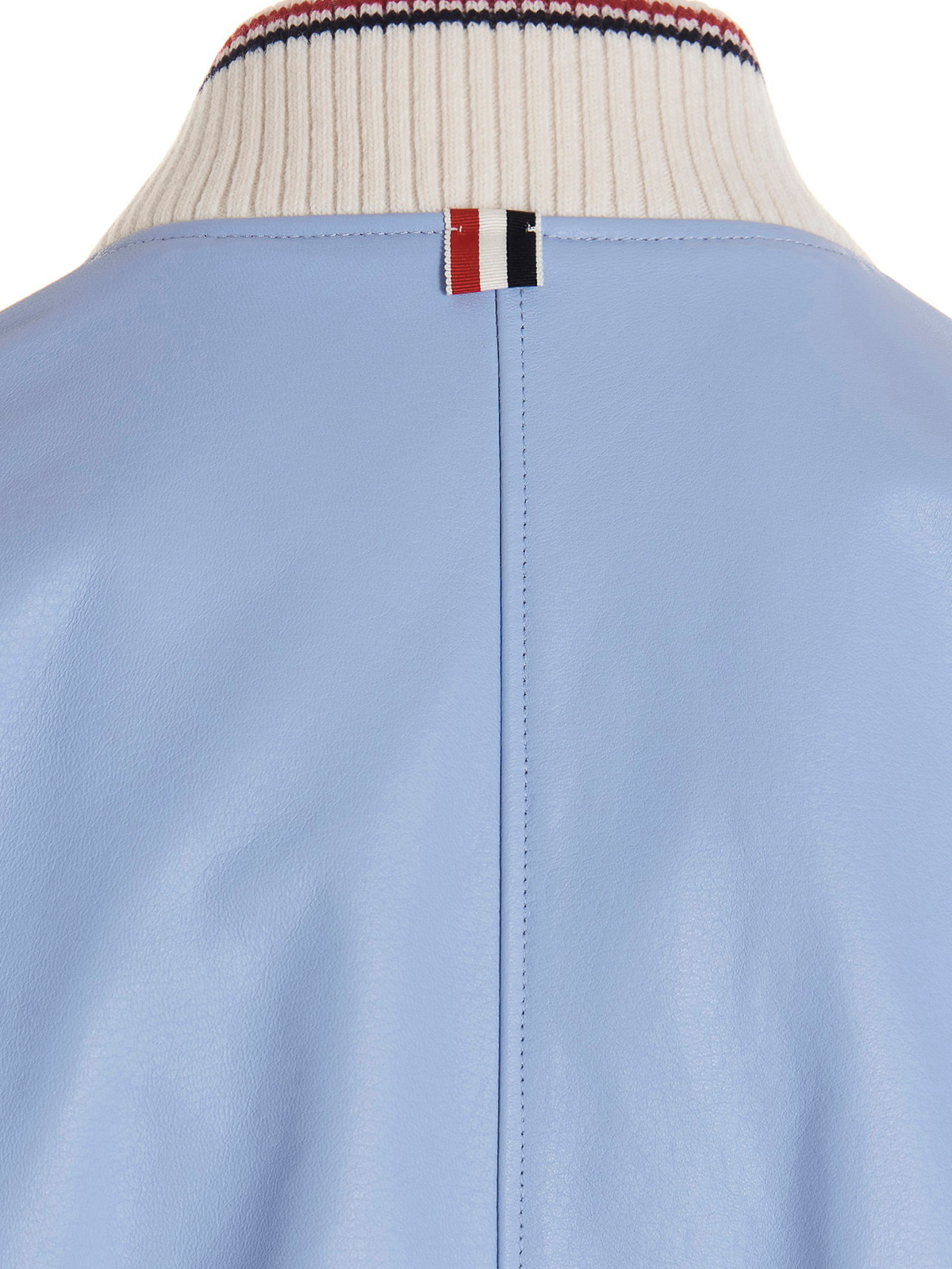 THOM BROWNE☆ラムレザー ボンバージャケット ライトブルー THOM BROWNE☆ラムレザー ボンバージャケット ライトブルー