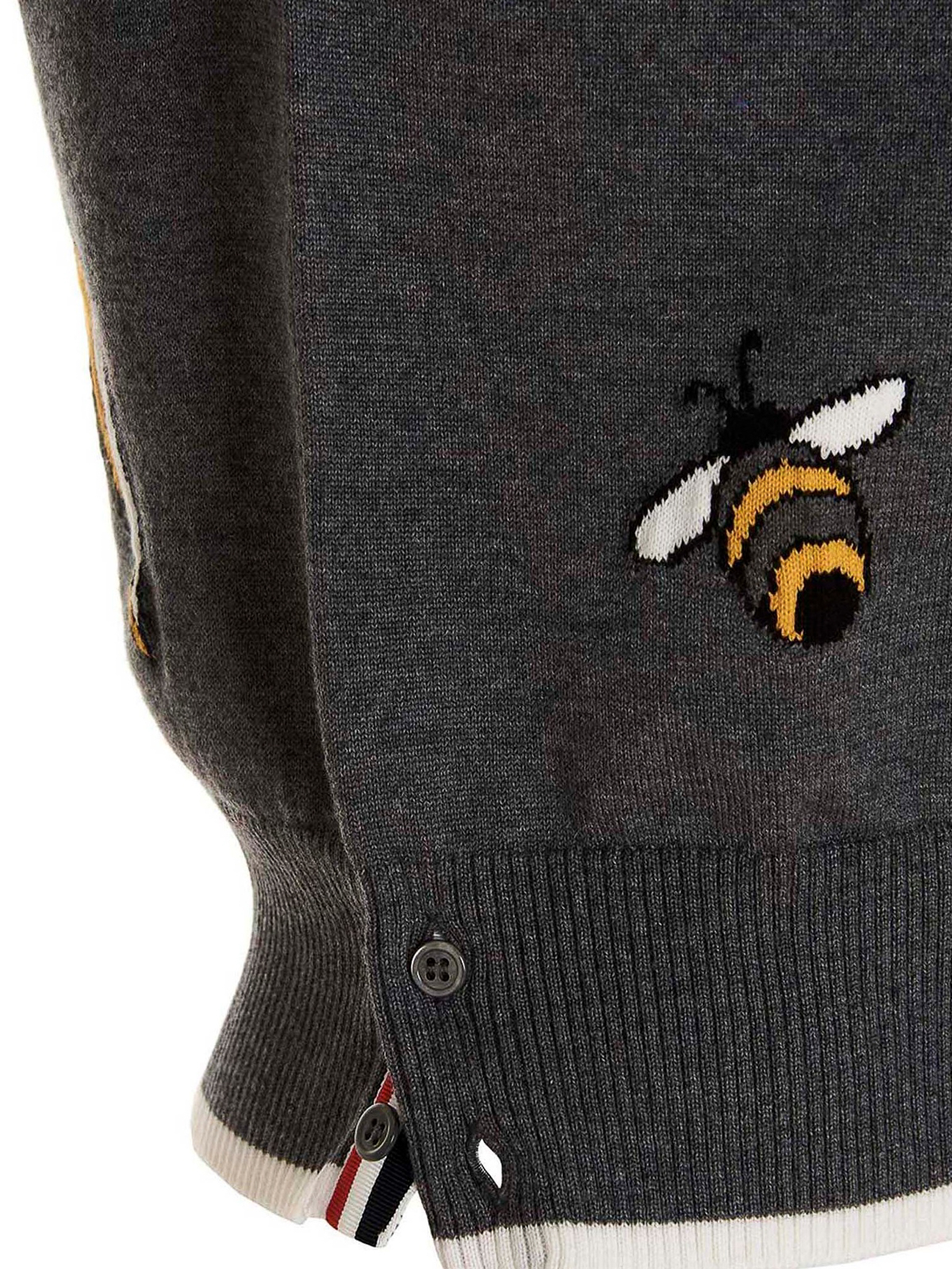 Shop Thom Browne Polo - Bird And Bees In Grey