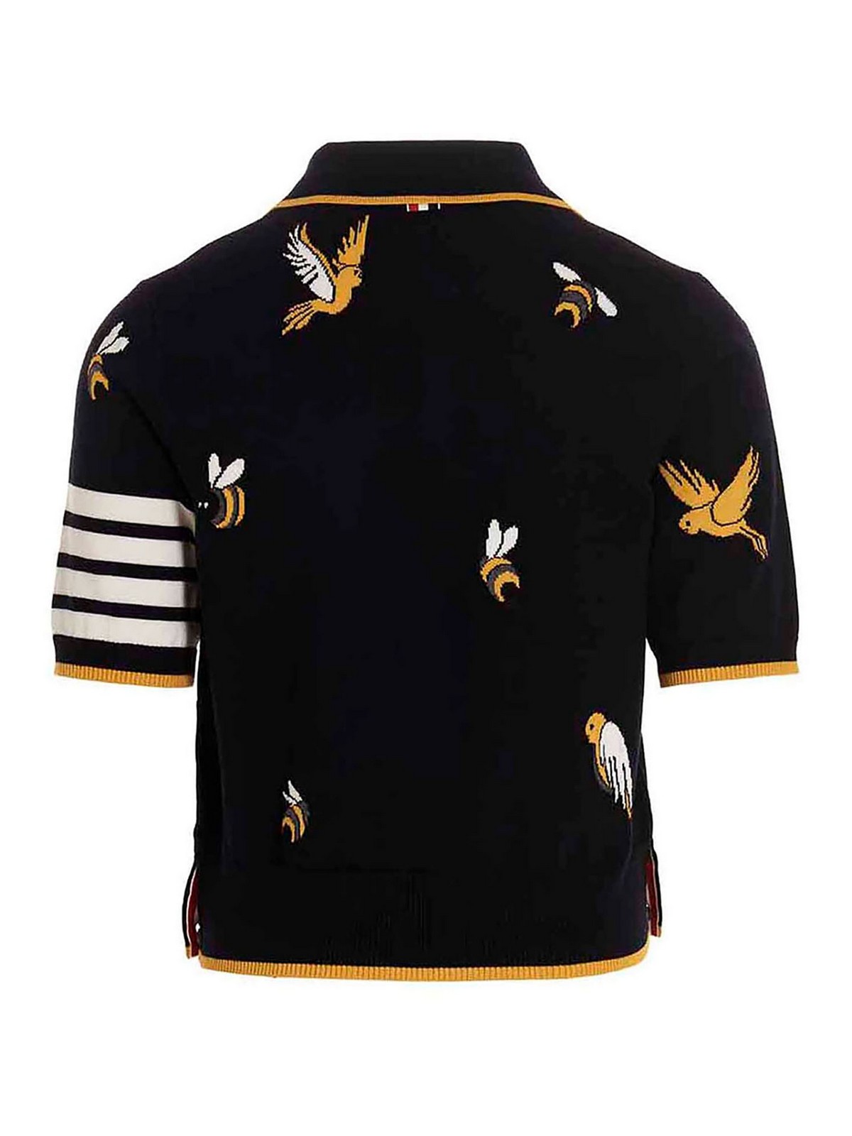 Shop Thom Browne Polo Bird And Bees In Blue